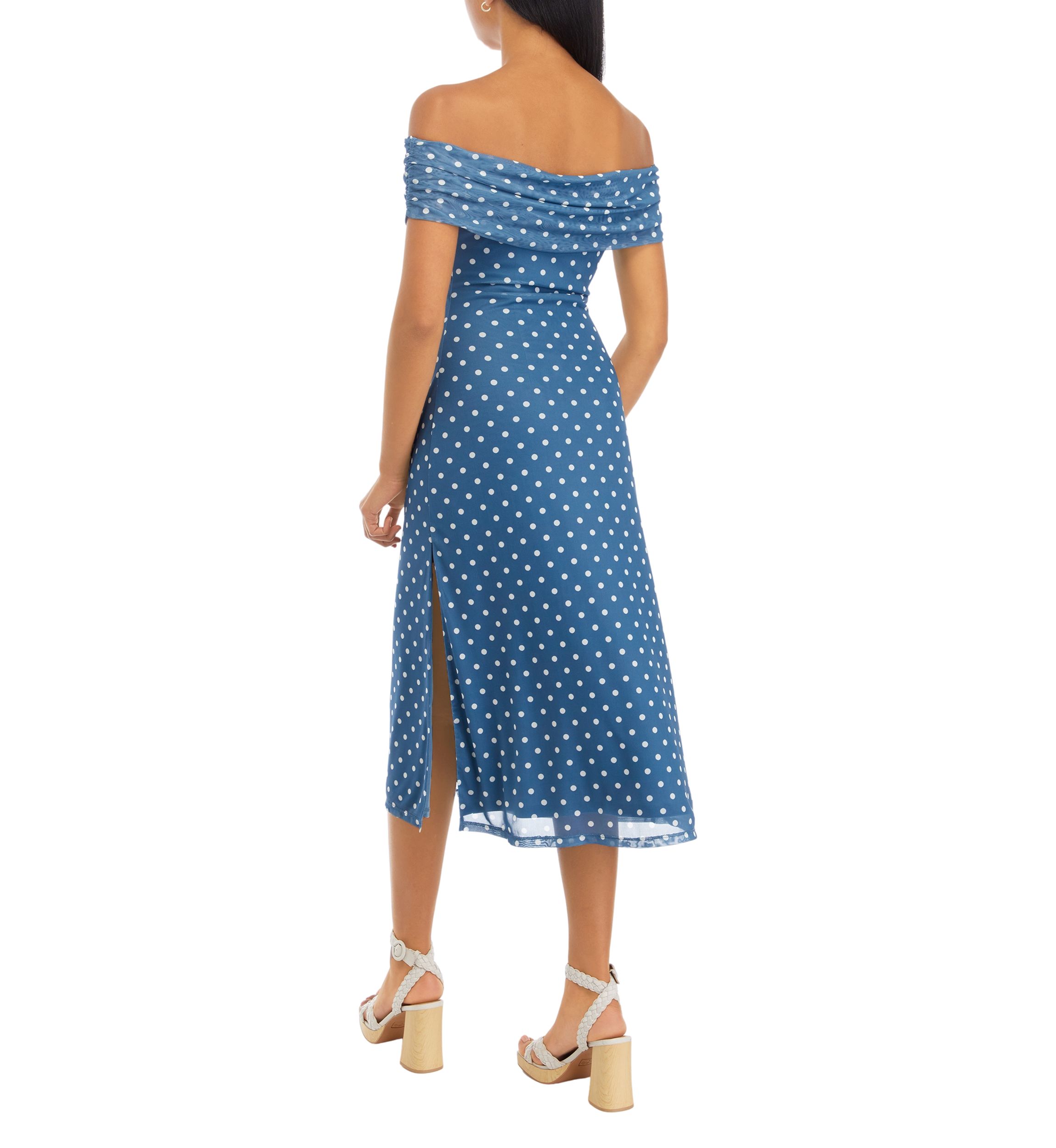 Juniors Off the Shoulder Printed Dress