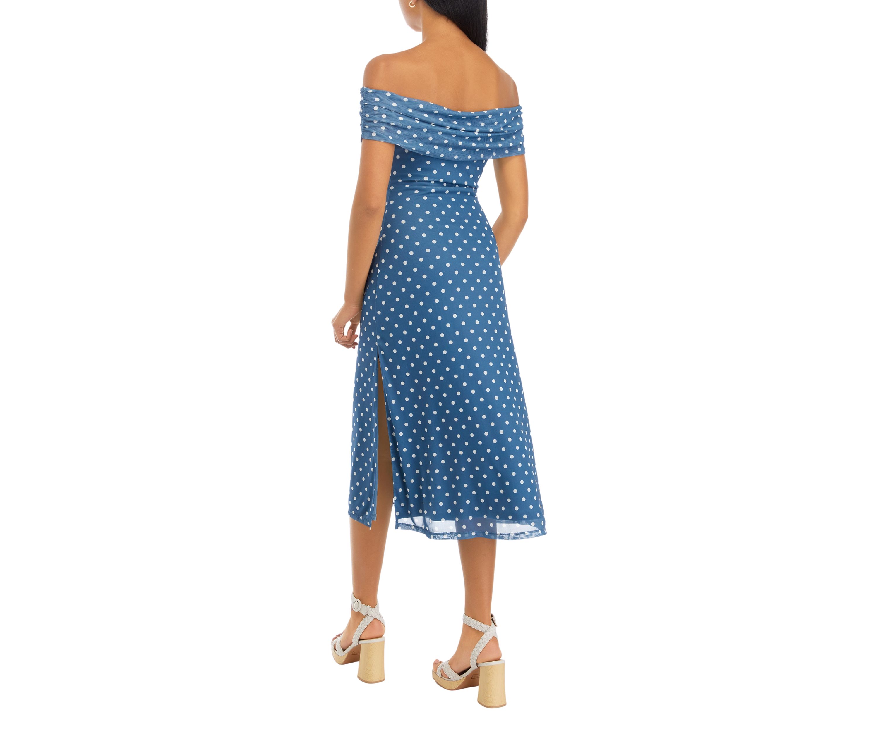 Juniors Off the Shoulder Printed Dress