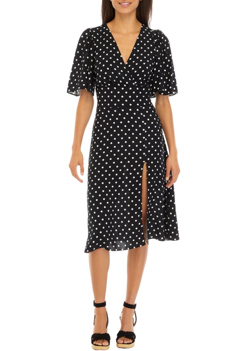 Womens Short Sleeve Flowy Midi Dress