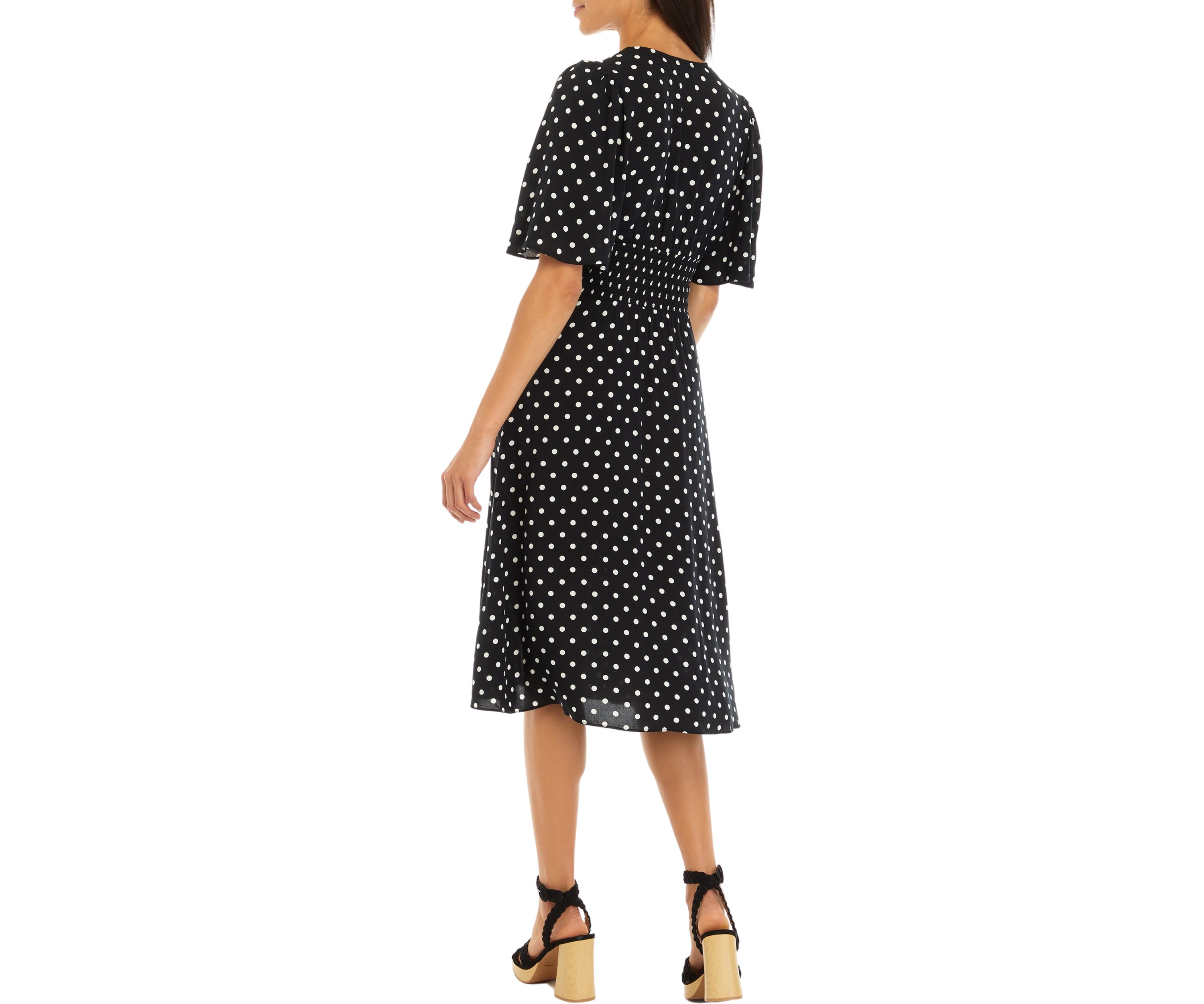 Womens Short Sleeve Flowy Midi Dress