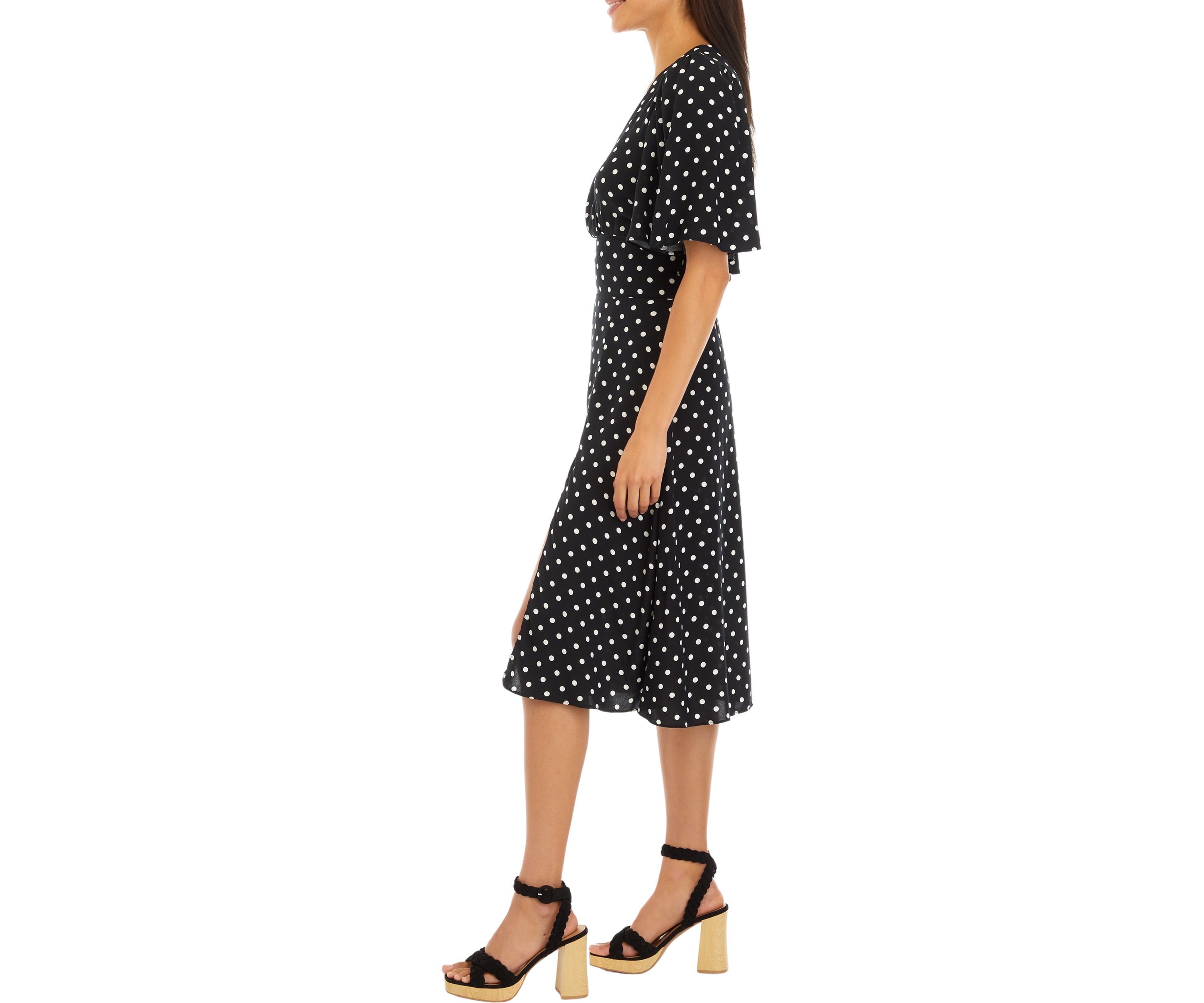 Womens Short Sleeve Flowy Midi Dress