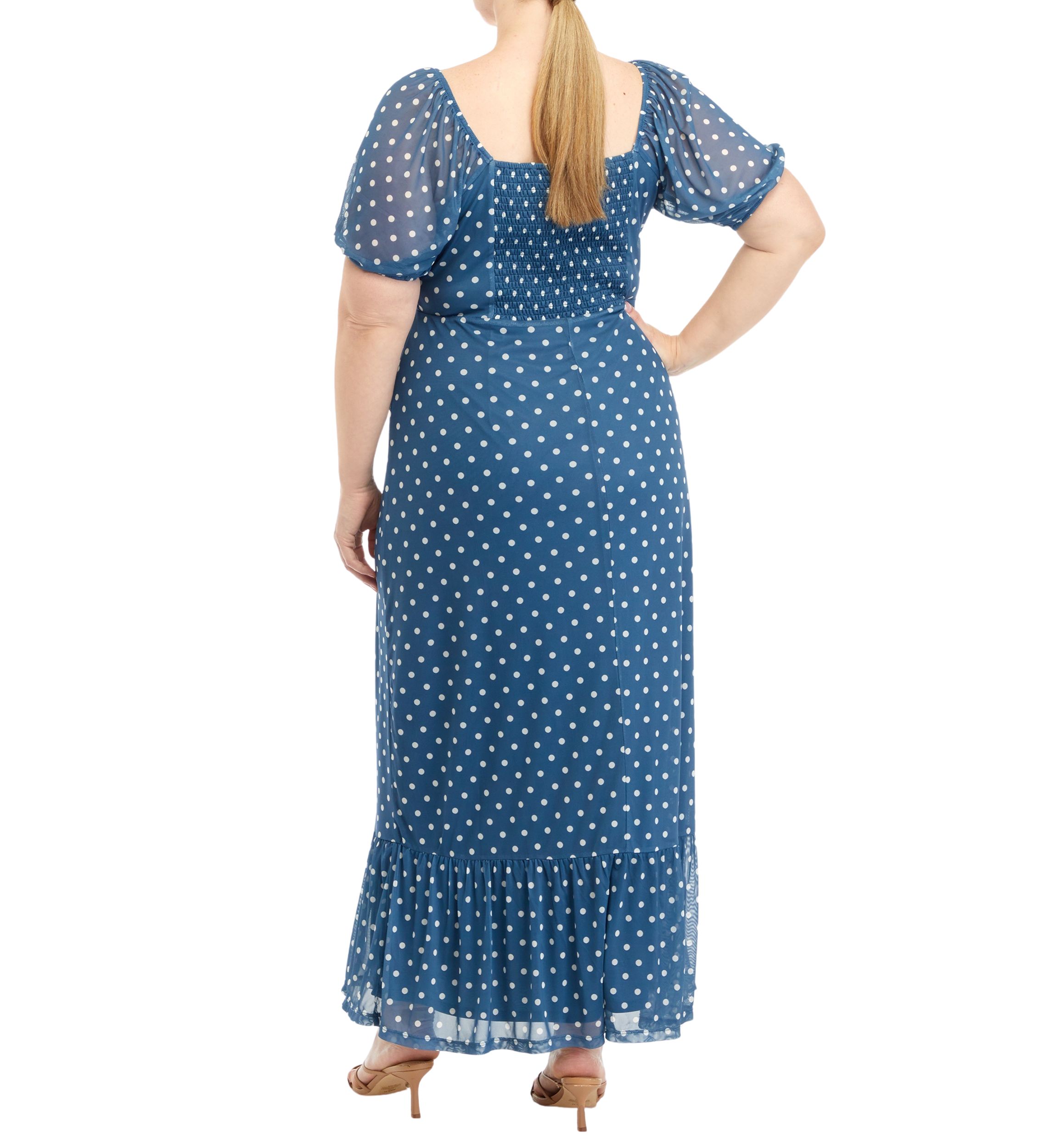 Plus Size Puff Sleeve Midi Dress