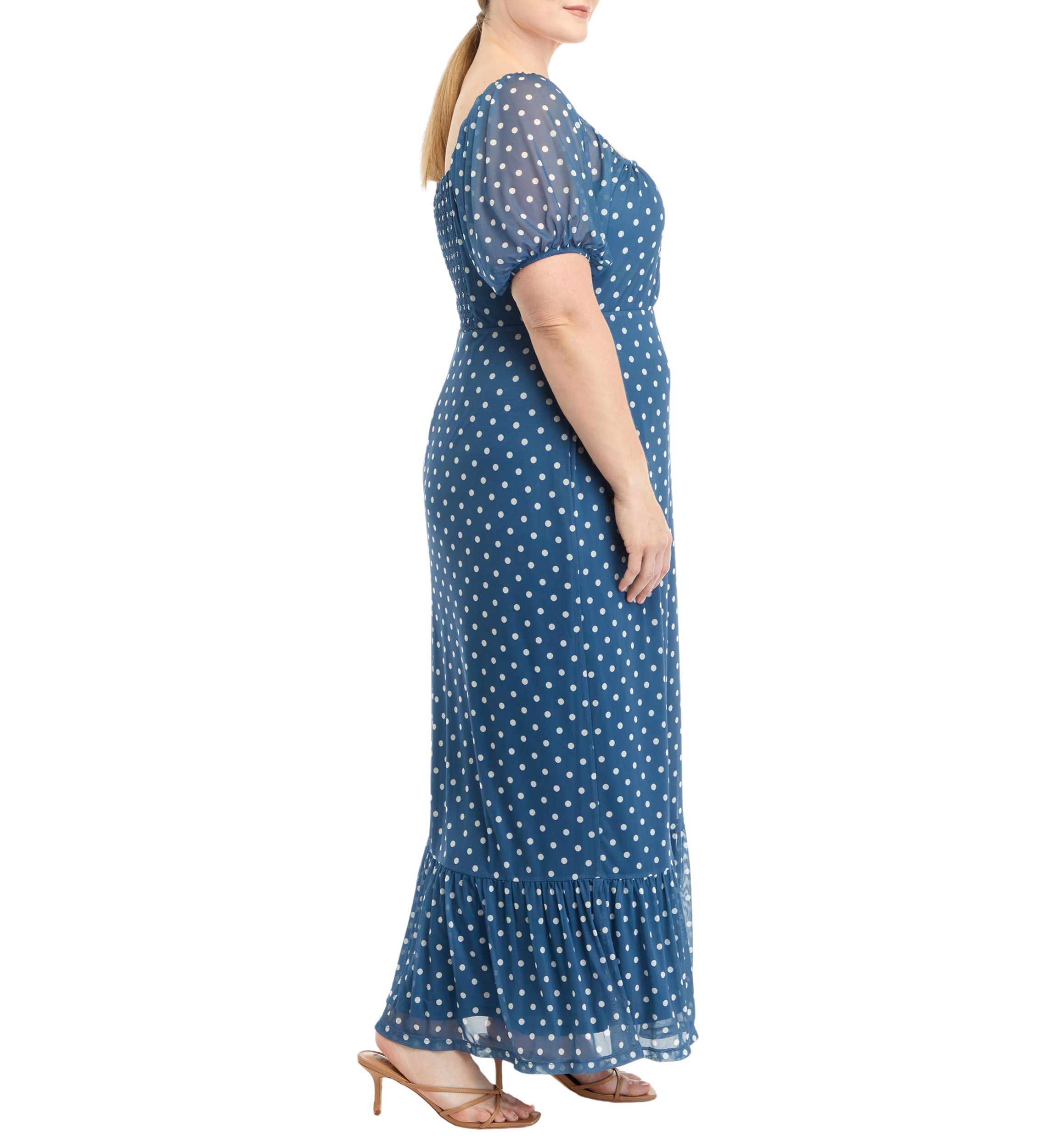 Plus Size Puff Sleeve Midi Dress