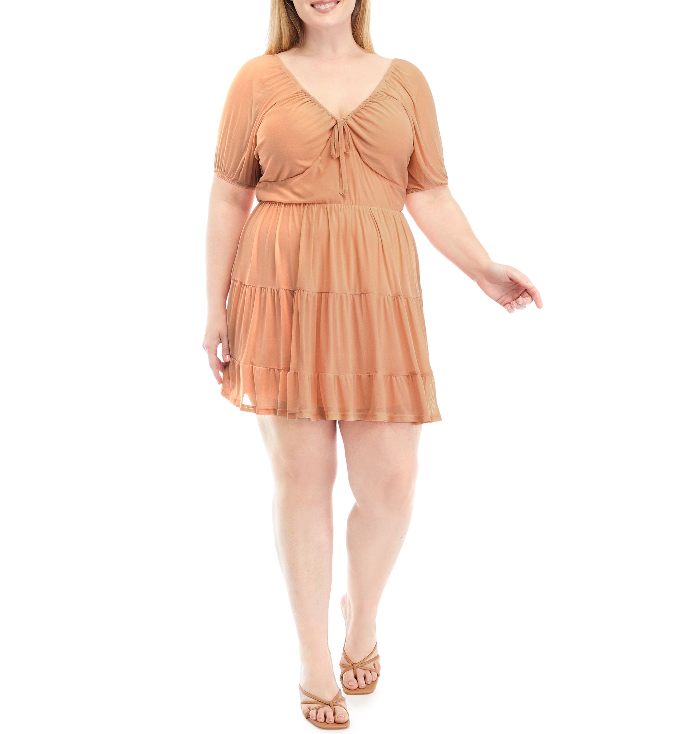 Plus Size Tiered Mini Dress