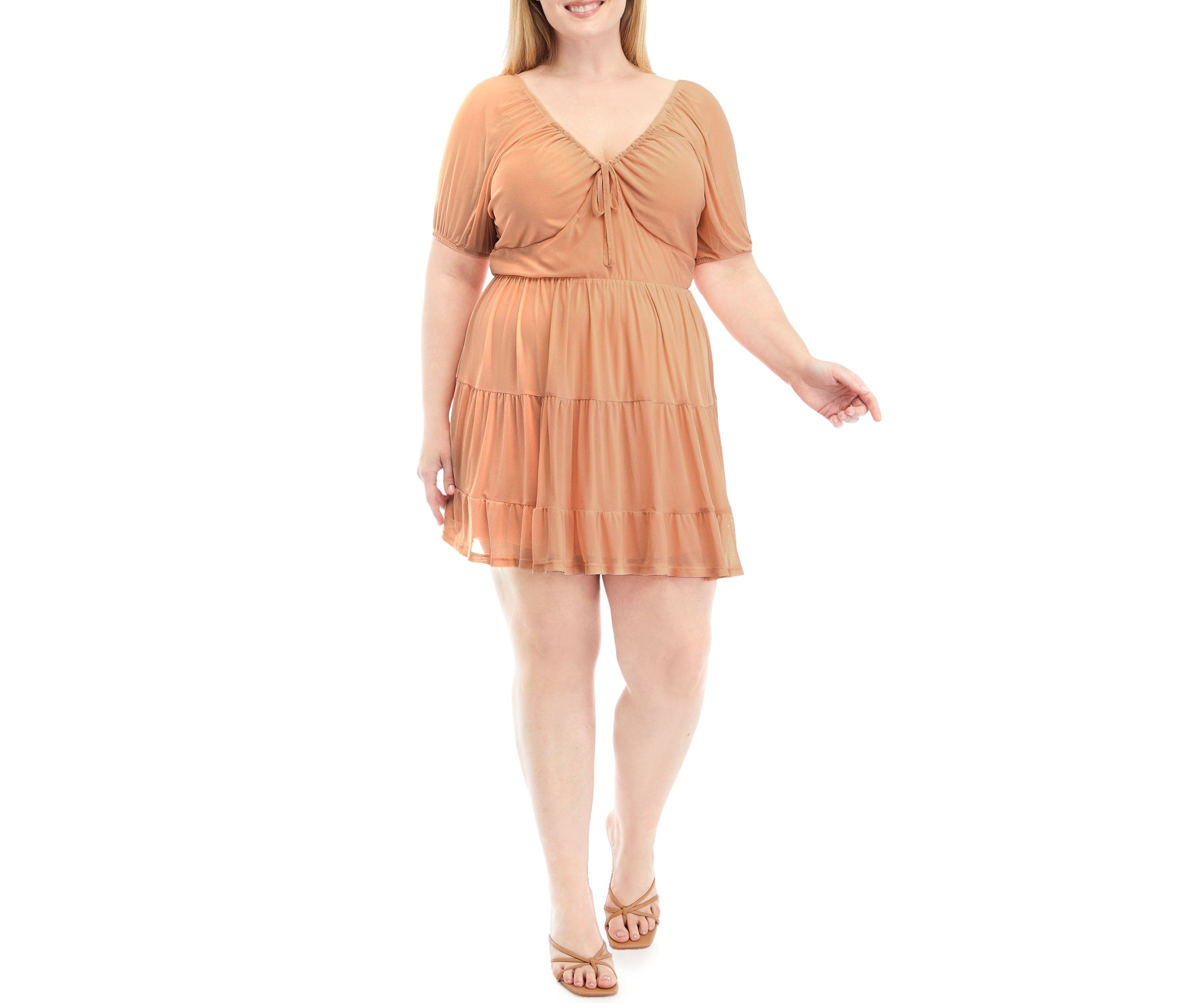 Plus Size Tiered Mini Dress