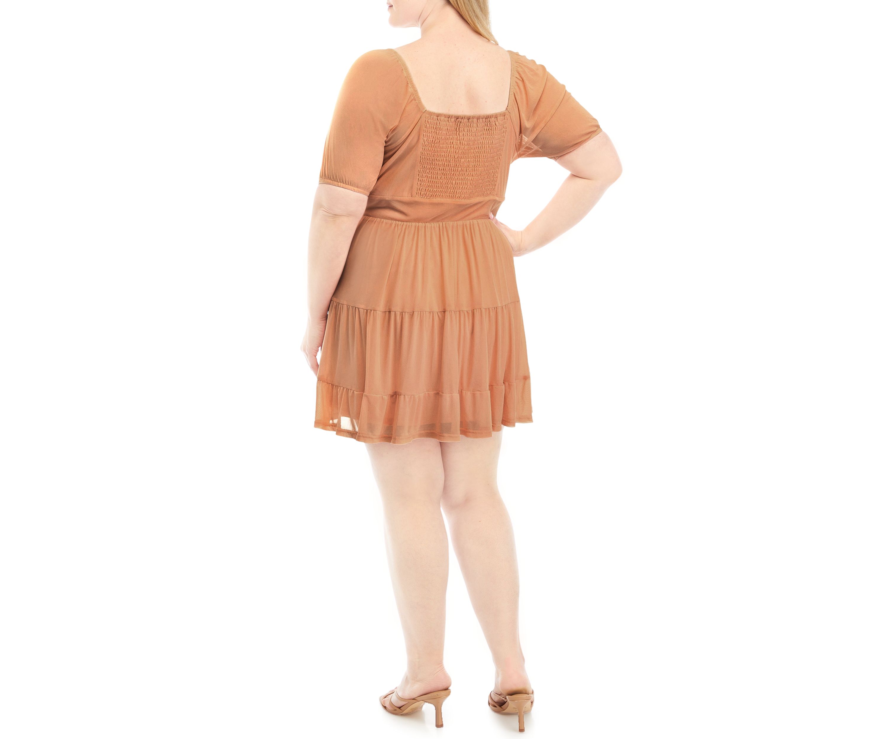 Plus Size Tiered Mini Dress