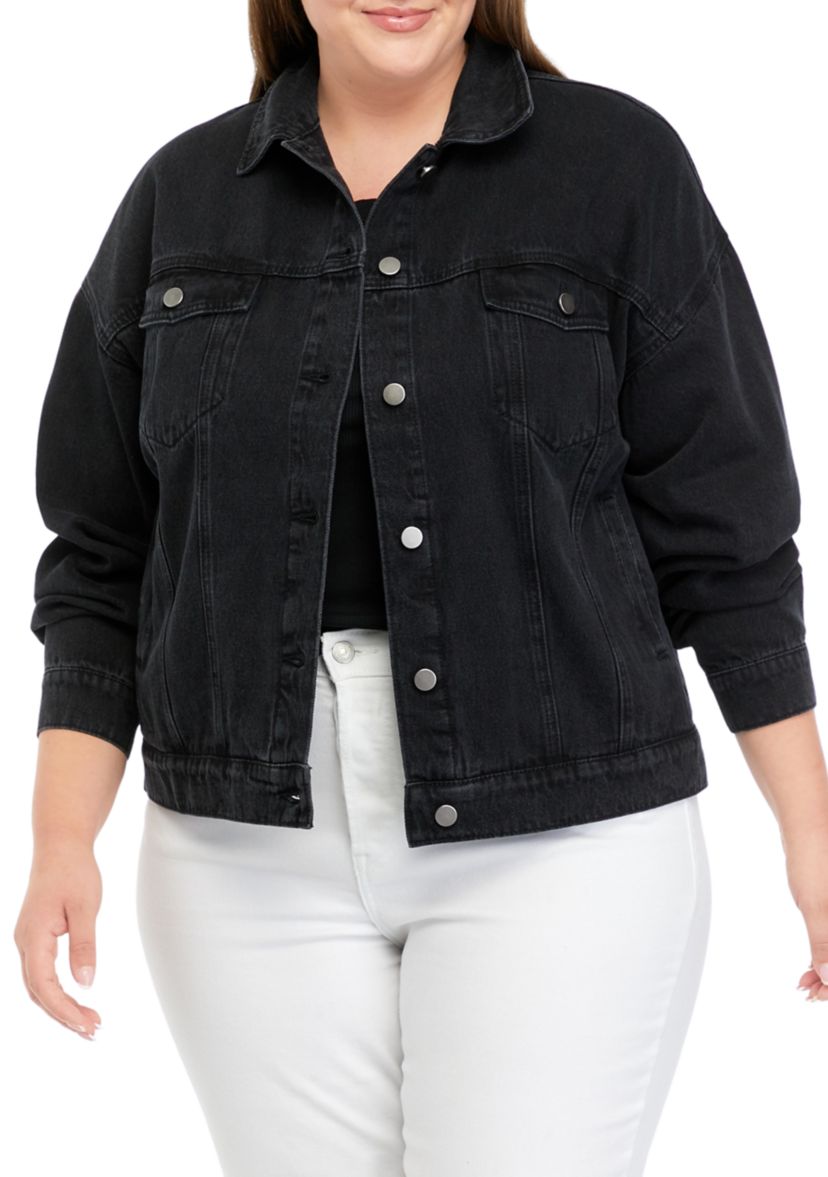 Plus Size Denim Trucker Jacket 