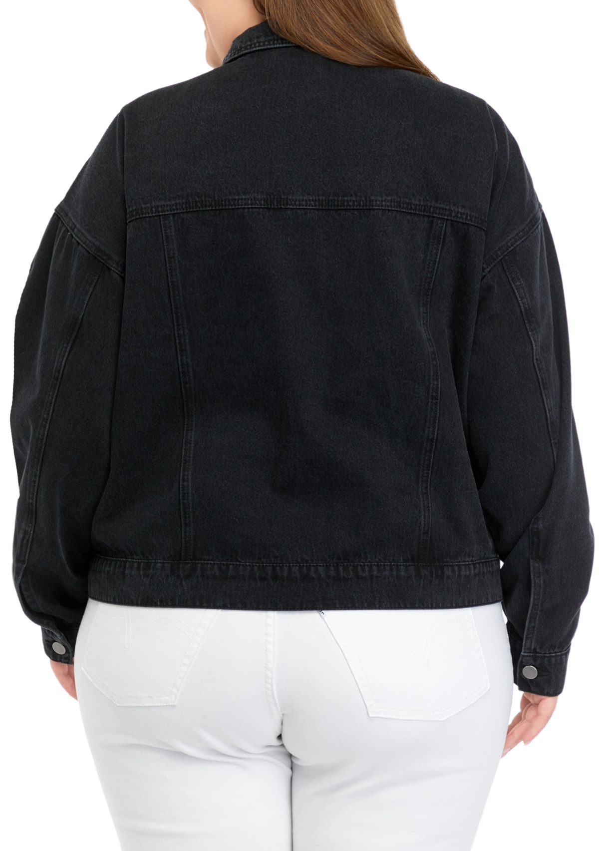 Plus Size Denim Trucker Jacket 