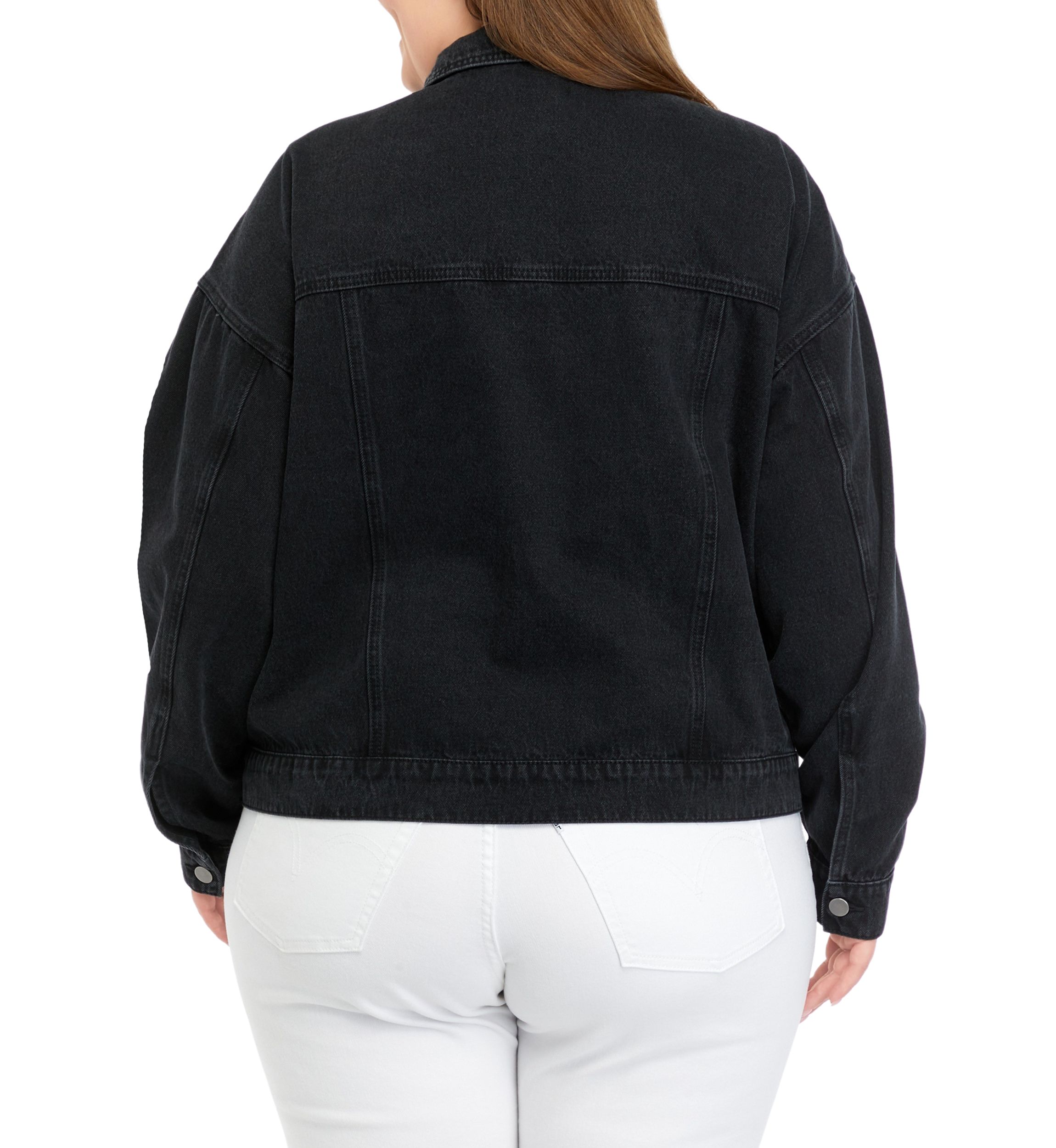Plus Size Denim Trucker Jacket 
