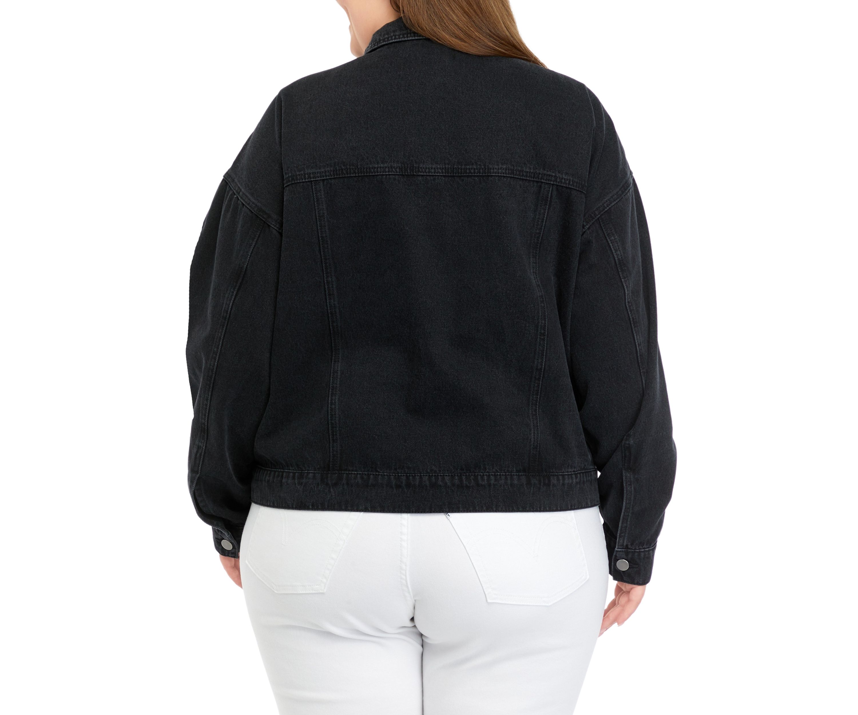 Plus Size Denim Trucker Jacket 