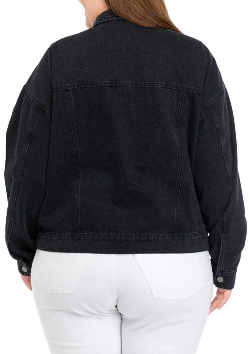 Plus Size Denim Trucker Jacket 