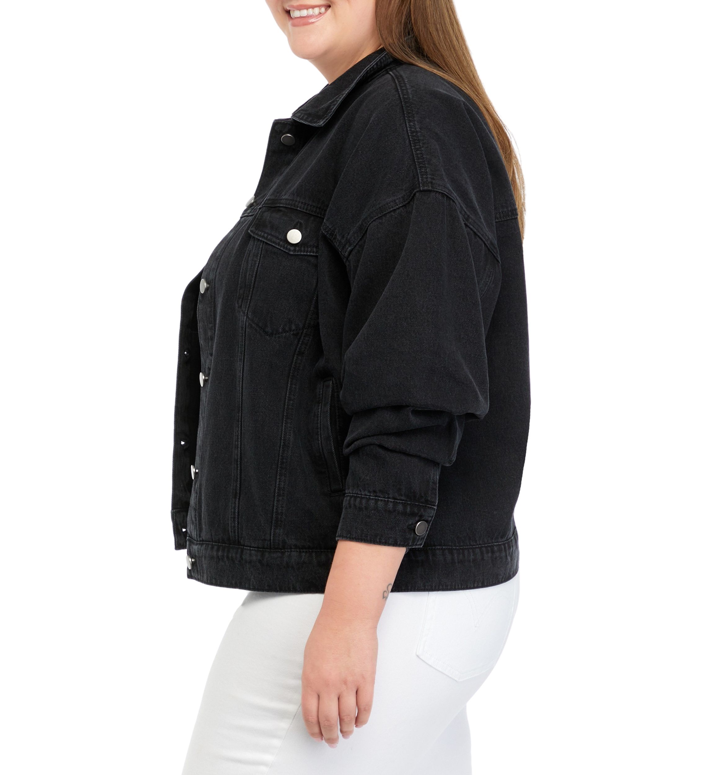 Plus Size Denim Trucker Jacket 