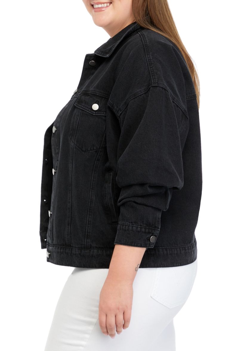 Plus Size Denim Trucker Jacket 
