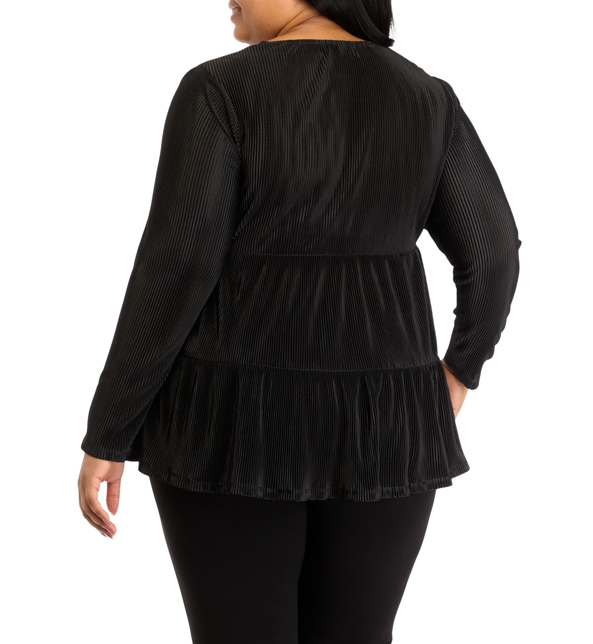 Plus Size Solid Border Top