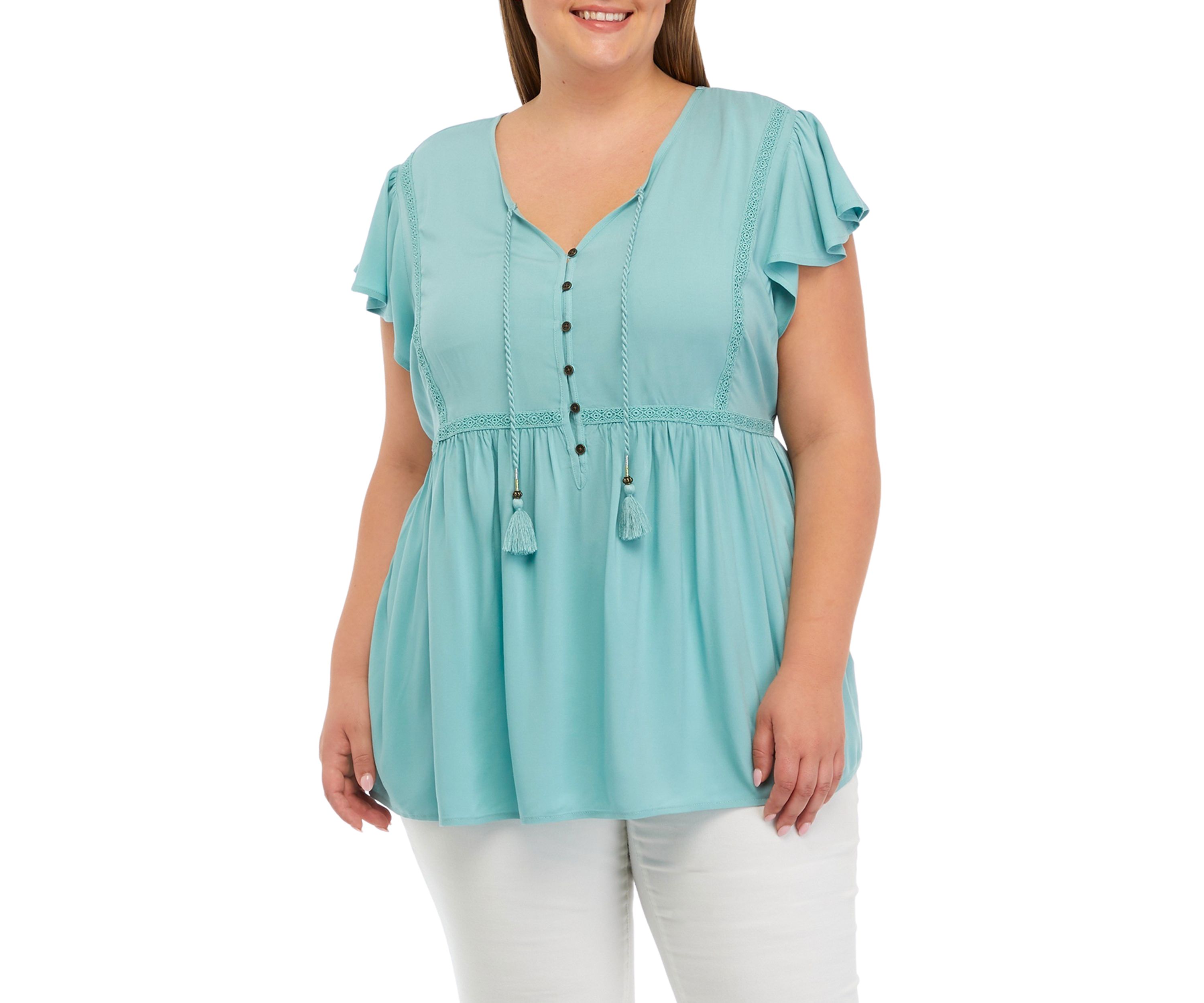 Plus Size Peasant Tunic Top