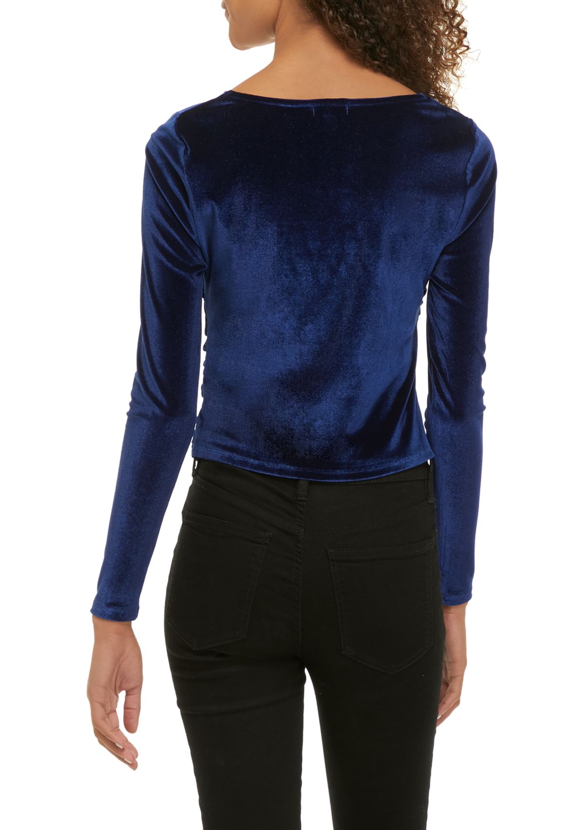 Womens  Ruched Velvet Top