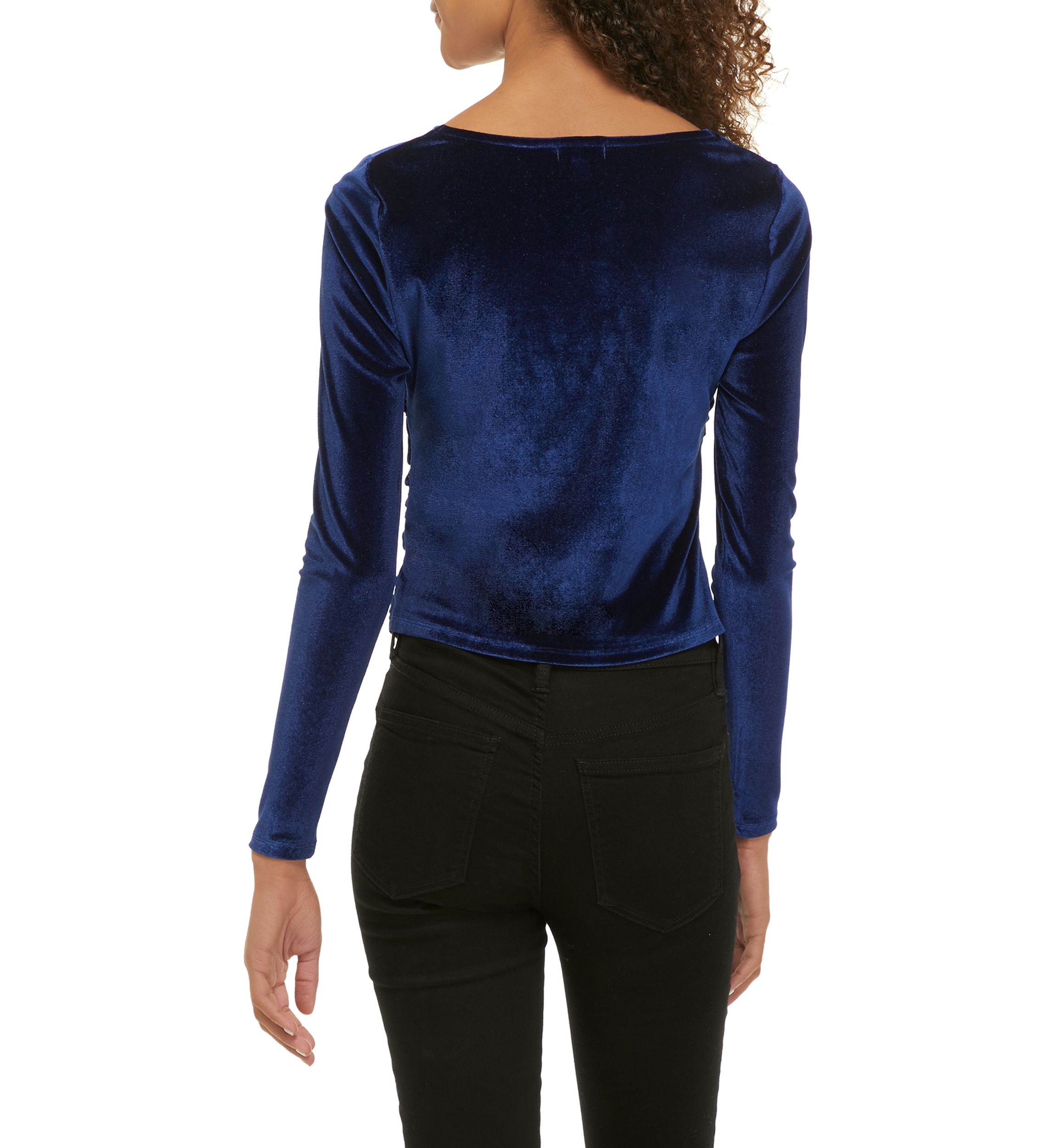 Womens  Ruched Velvet Top