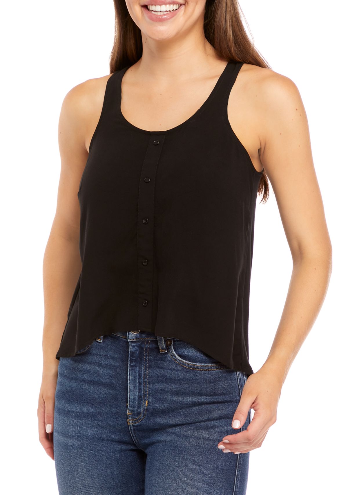 Womens Button Down Tank Top