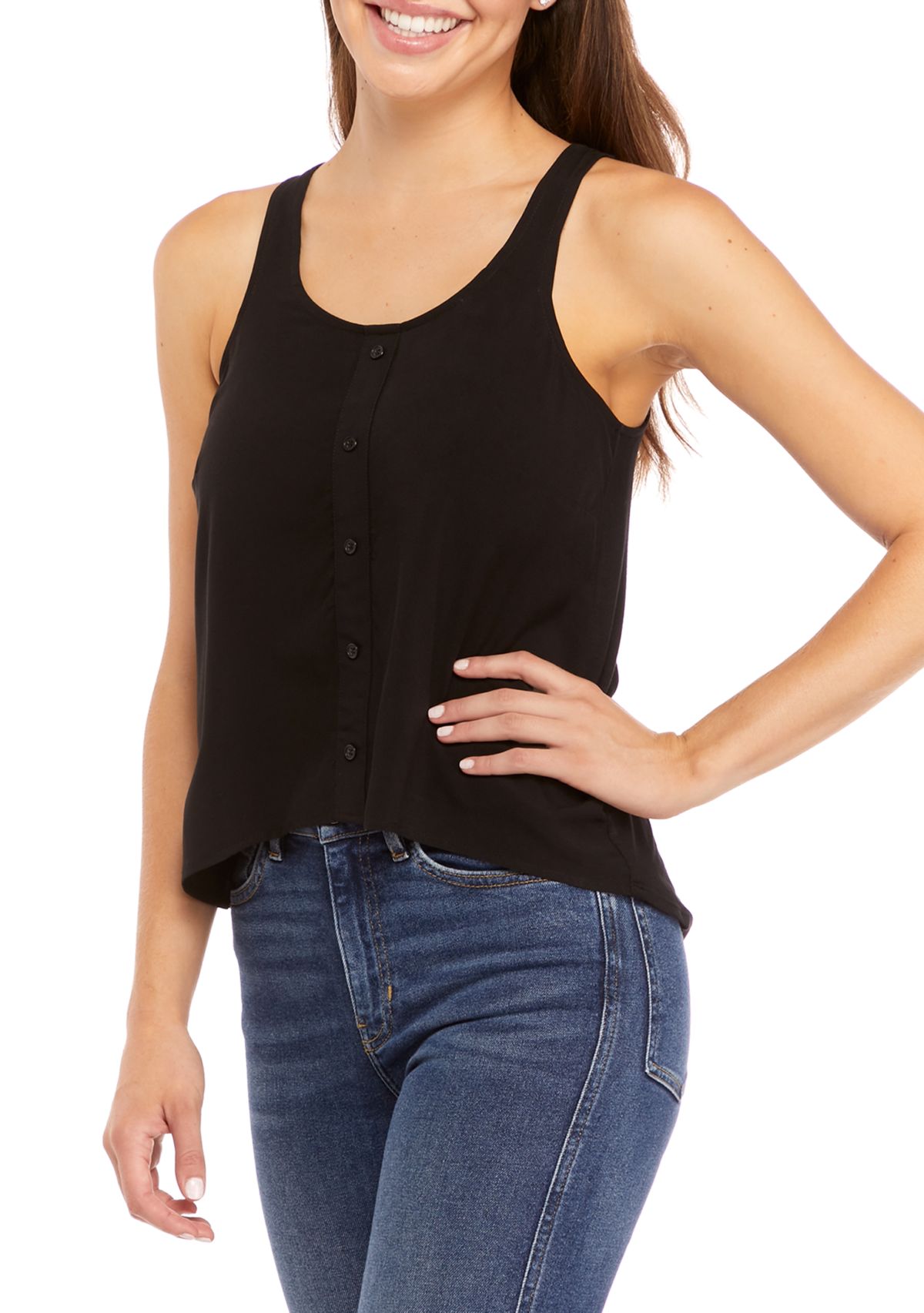 Womens Button Down Tank Top