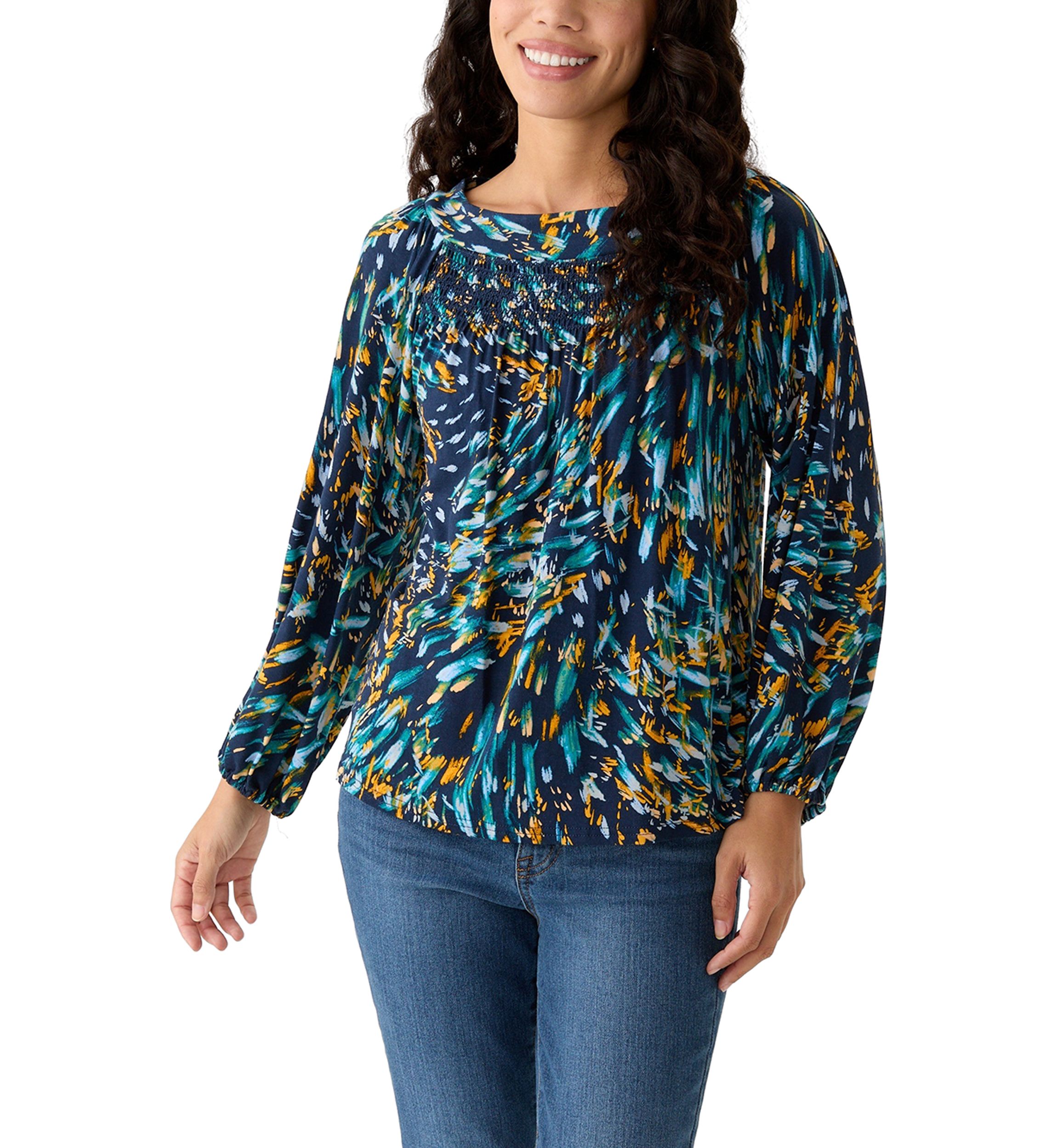 Petite Printed Knit Top