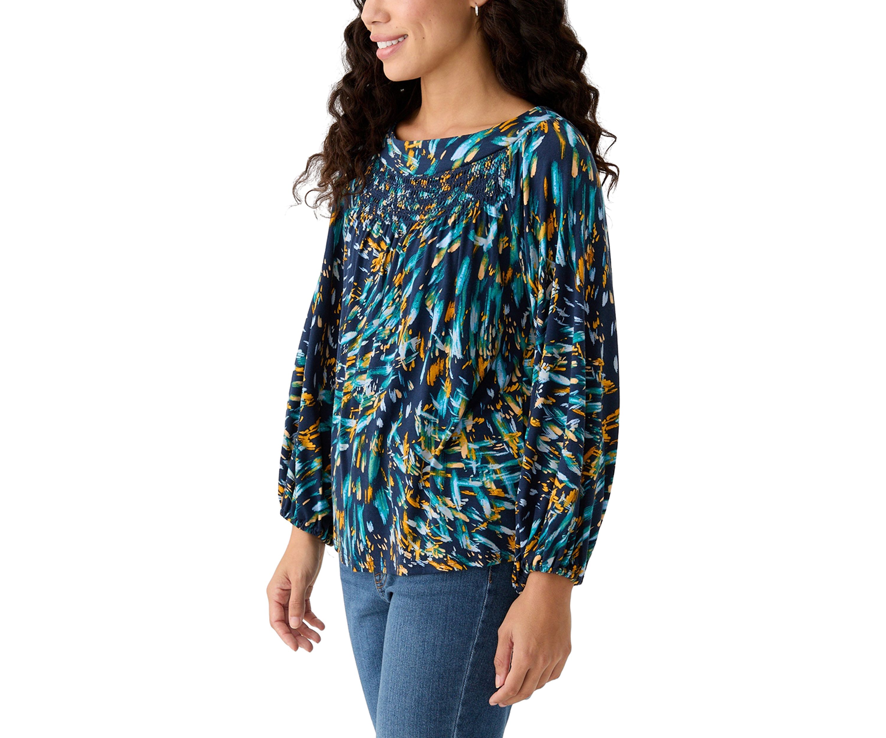 Petite Printed Knit Top