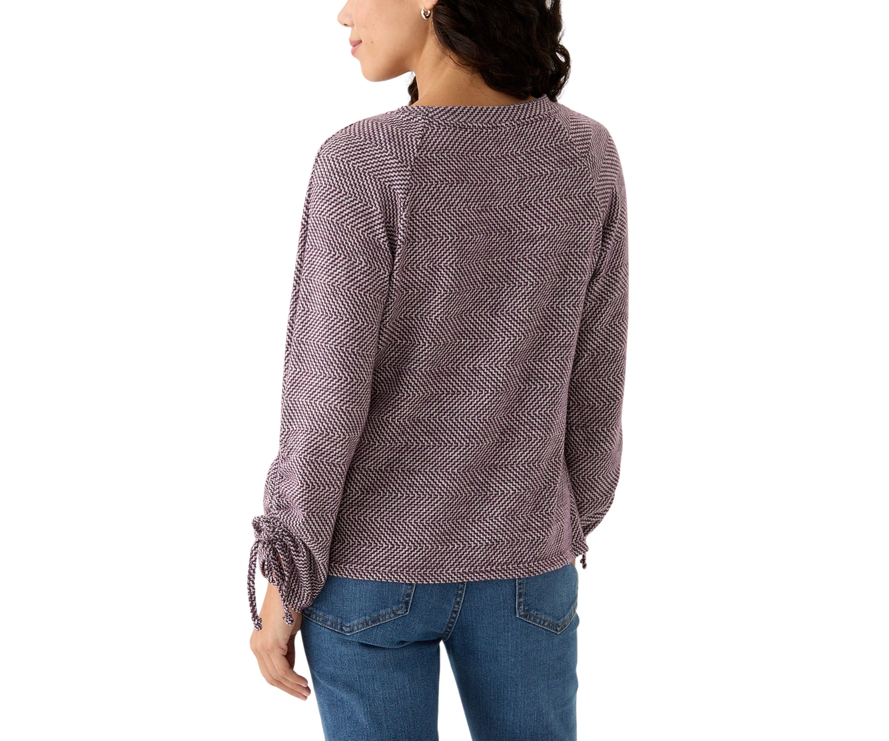 Petite Chevron Two Tone Knit Top