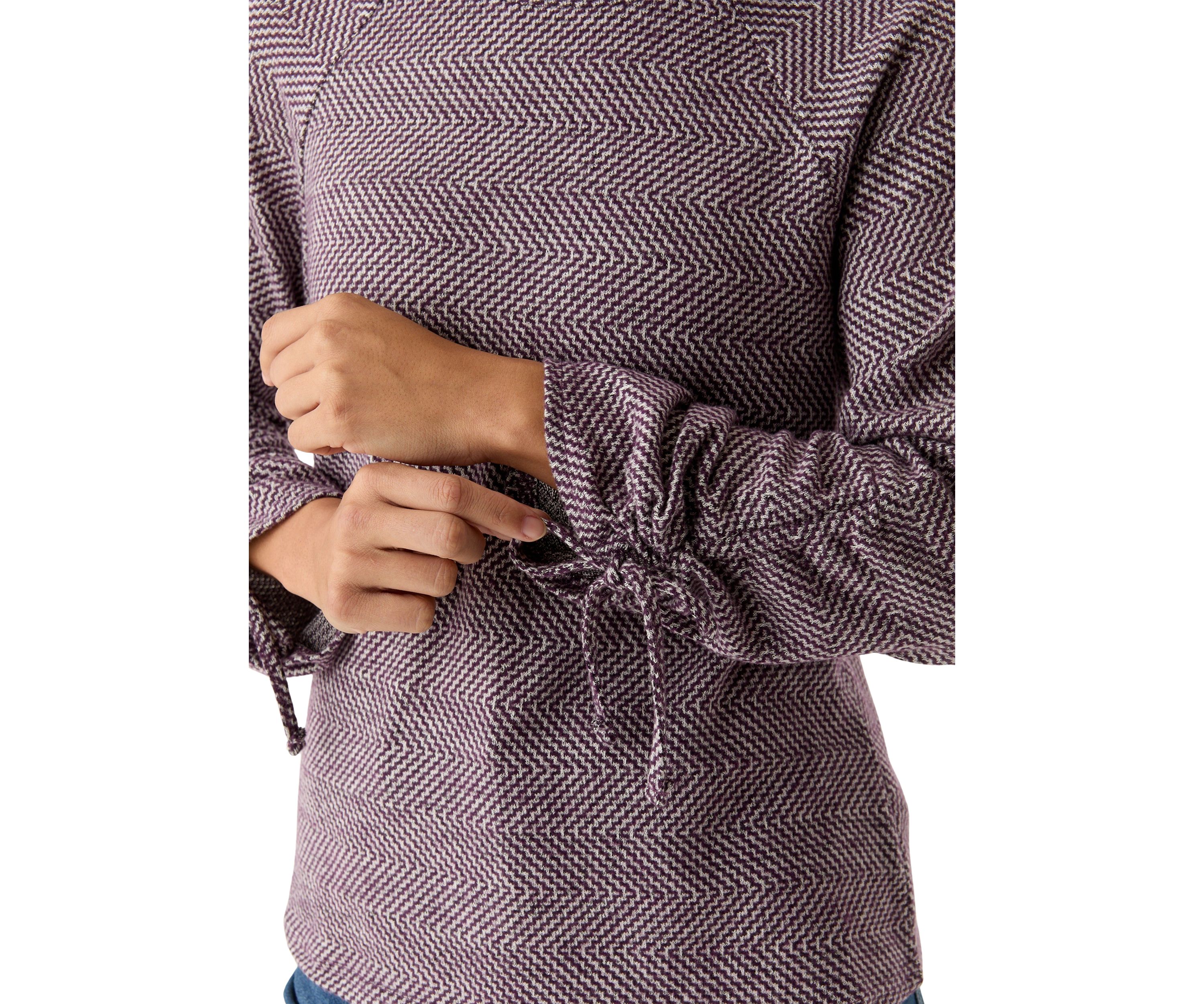 Petite Chevron Two Tone Knit Top