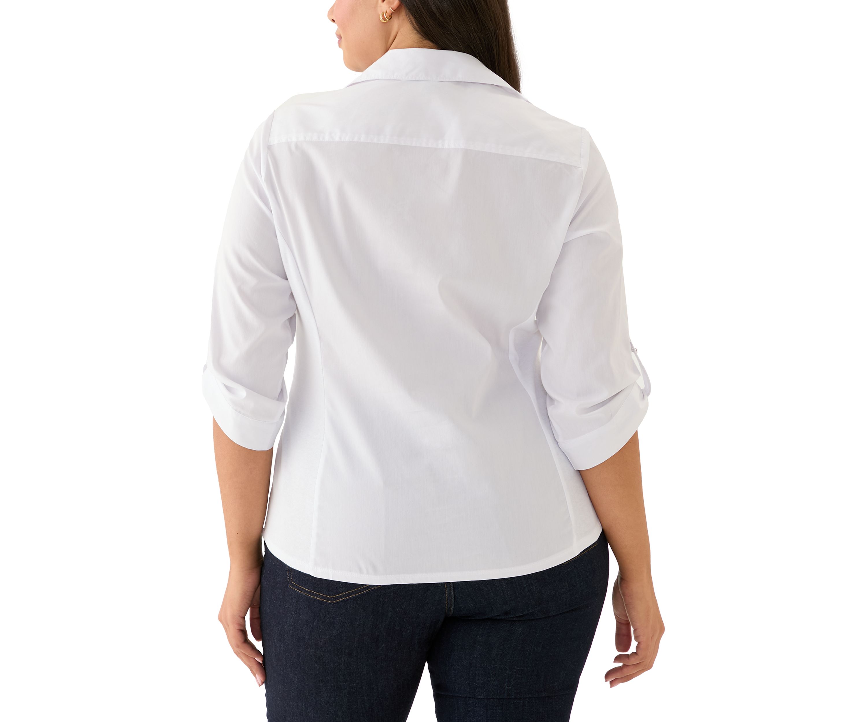 Plus Size Solid Button Down Shirt 
