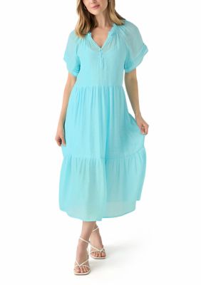 Sharagano Women's Petite Island Paradise Midi Dress