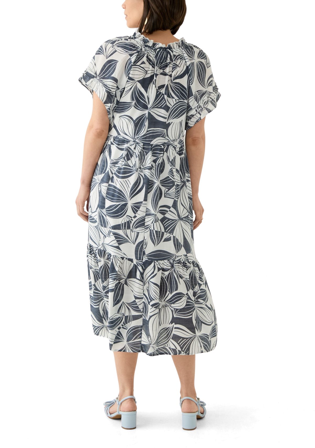 Petite Flutter Sleeve Midi Dress