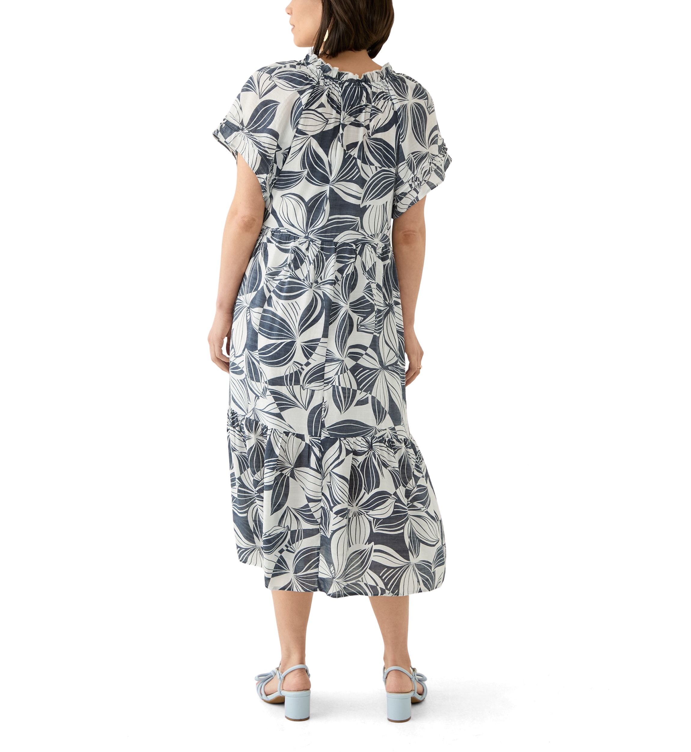 Petite Flutter Sleeve Midi Dress