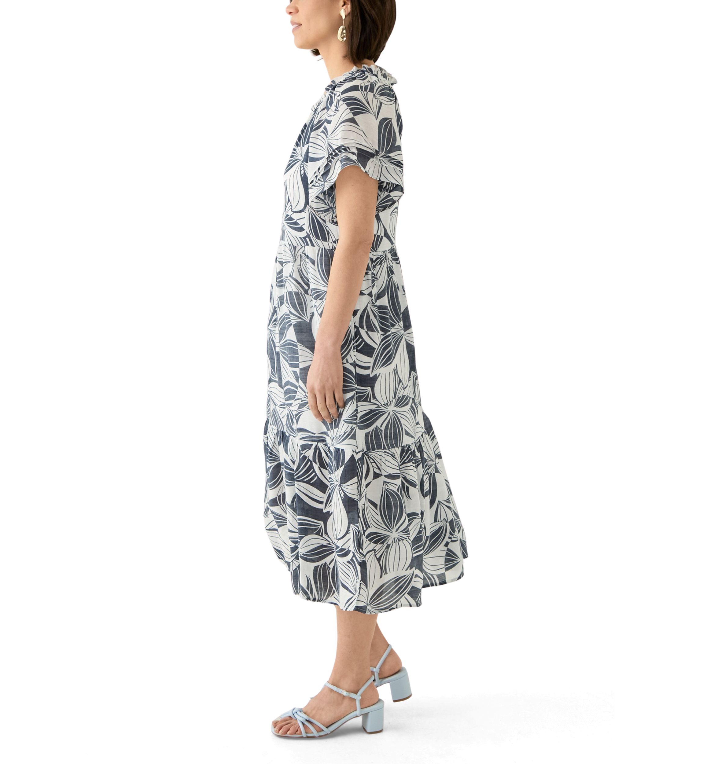 Petite Flutter Sleeve Midi Dress