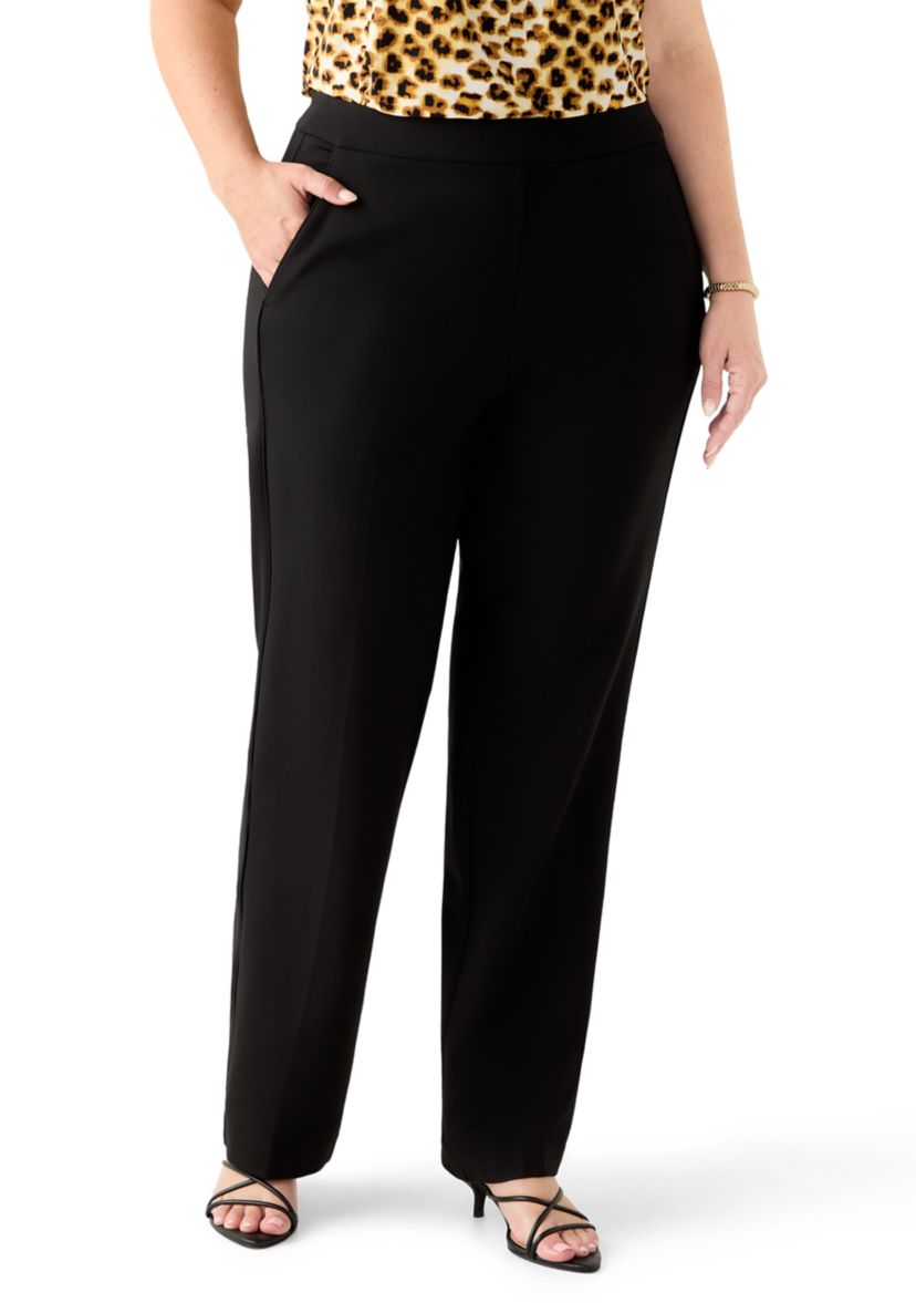 Plus Size Ponte Straight Pants 