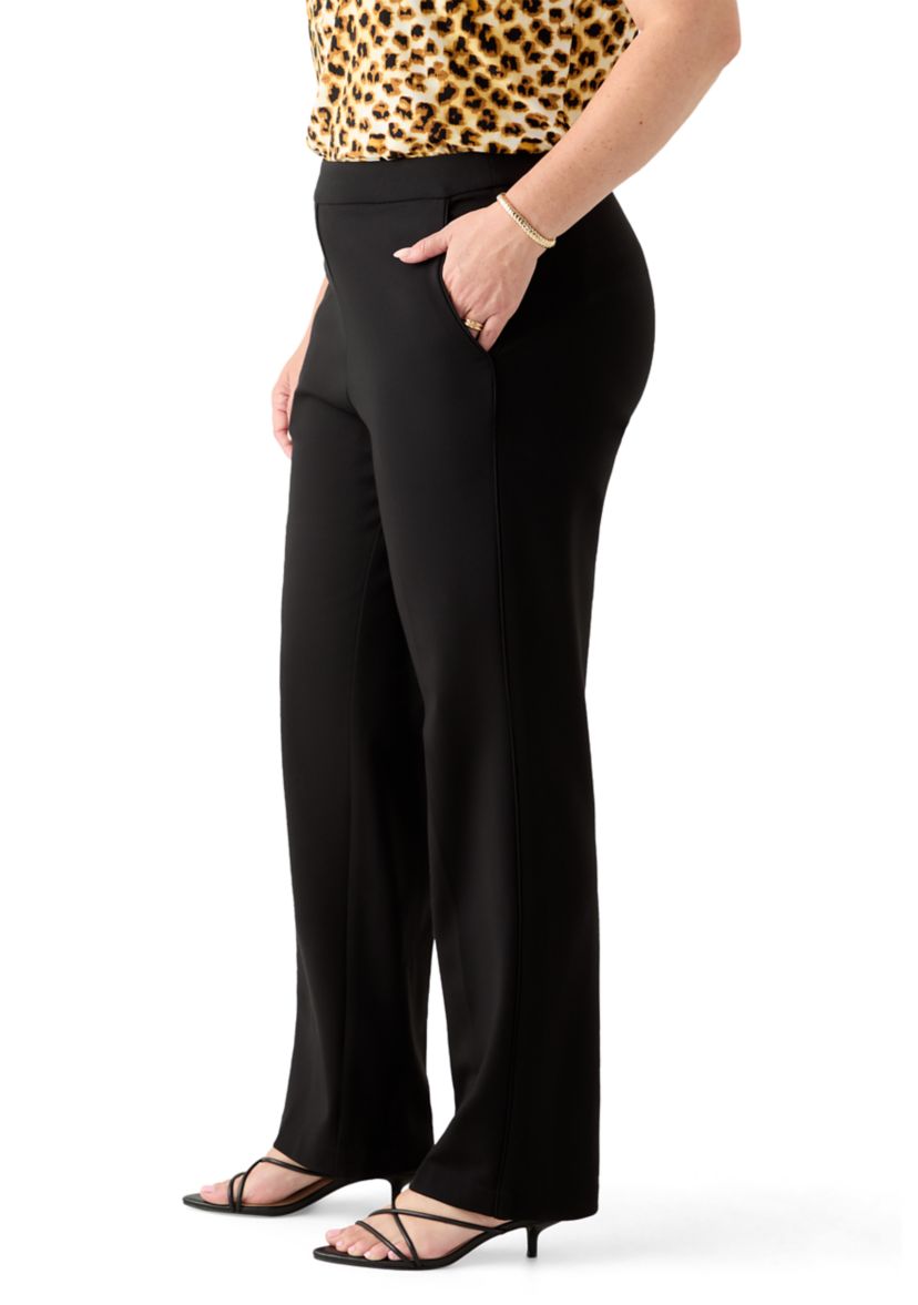  Plus Size Ponte Straight Pants 