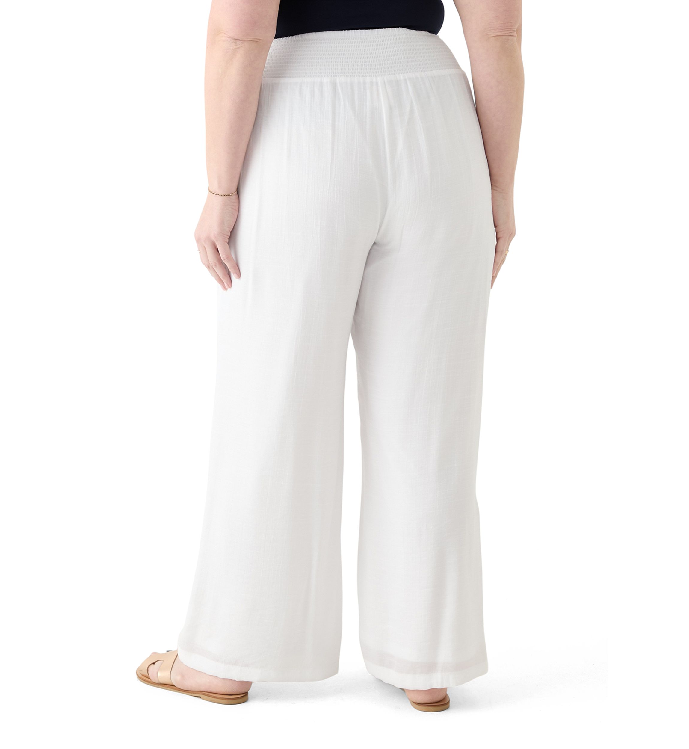 Plus Size Pull On Slub Pants