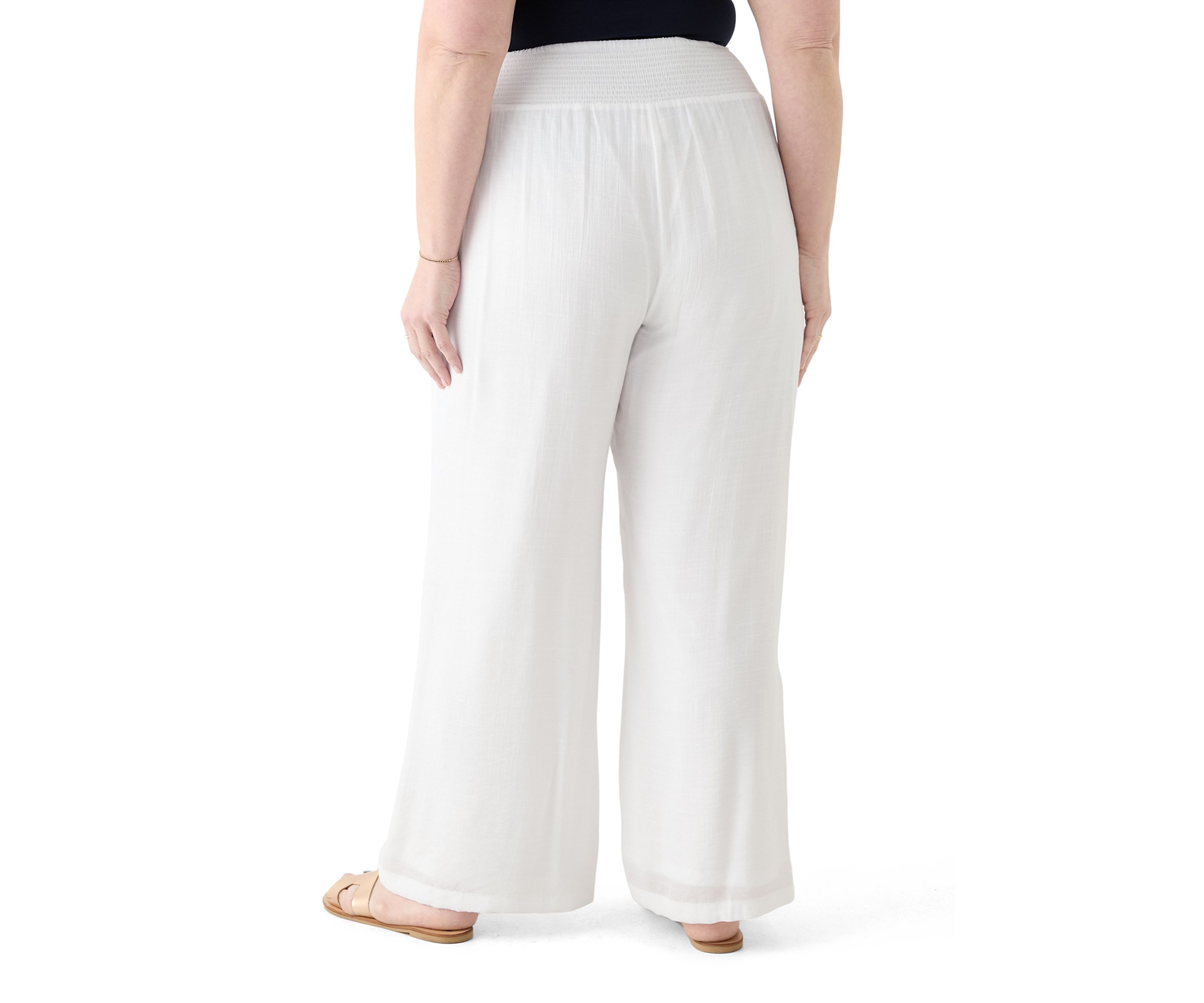 Plus Size Pull On Slub Pants