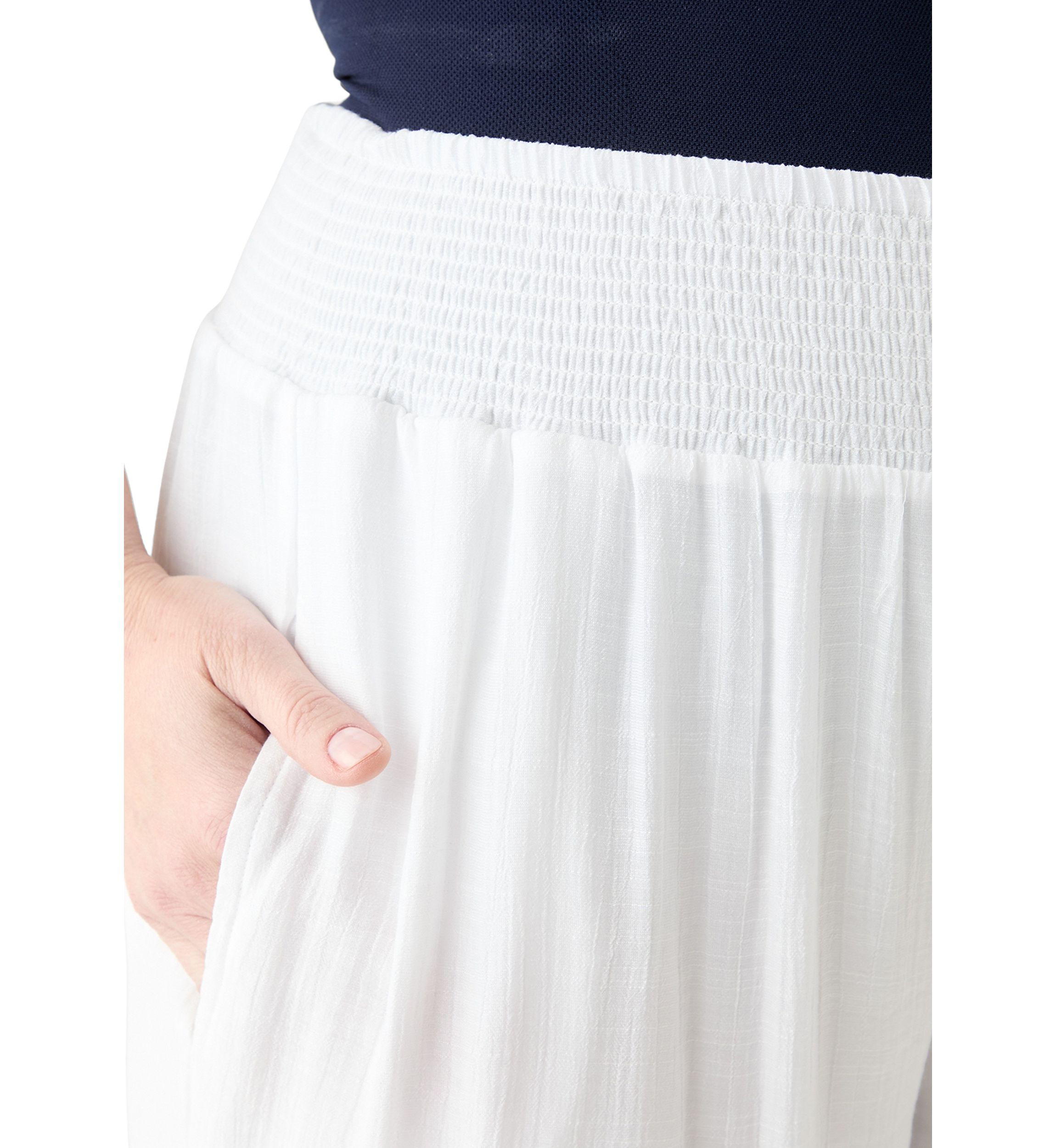 Plus Size Pull On Slub Pants