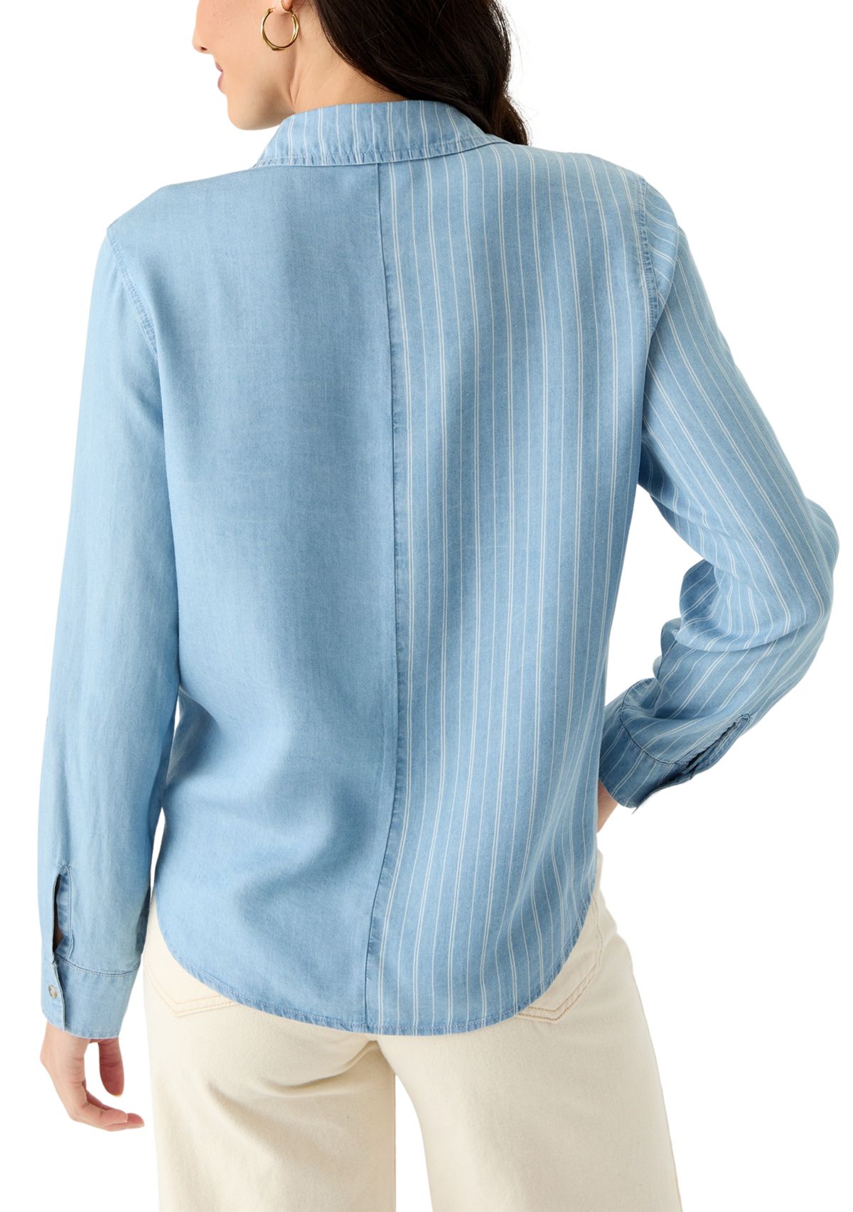 Womens Long Sleeve Tie Front Top
