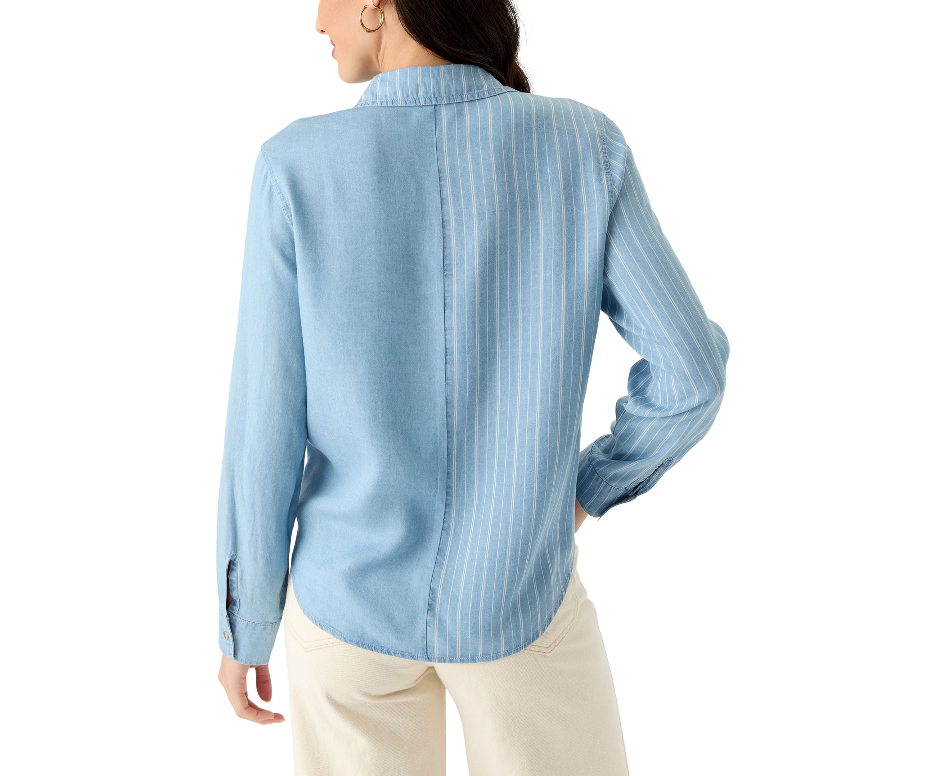 Womens Long Sleeve Tie Front Top