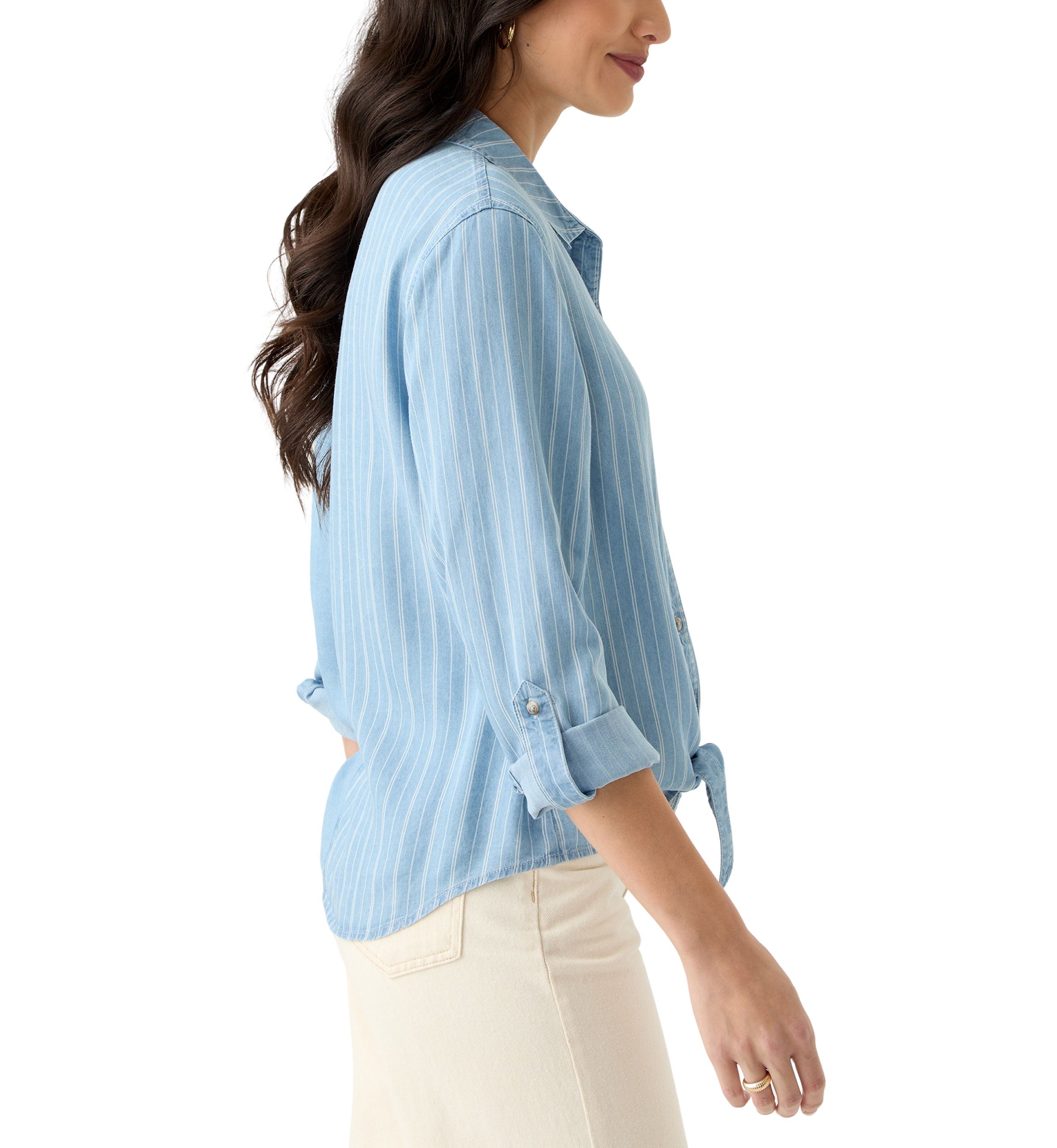 Womens Long Sleeve Tie Front Top