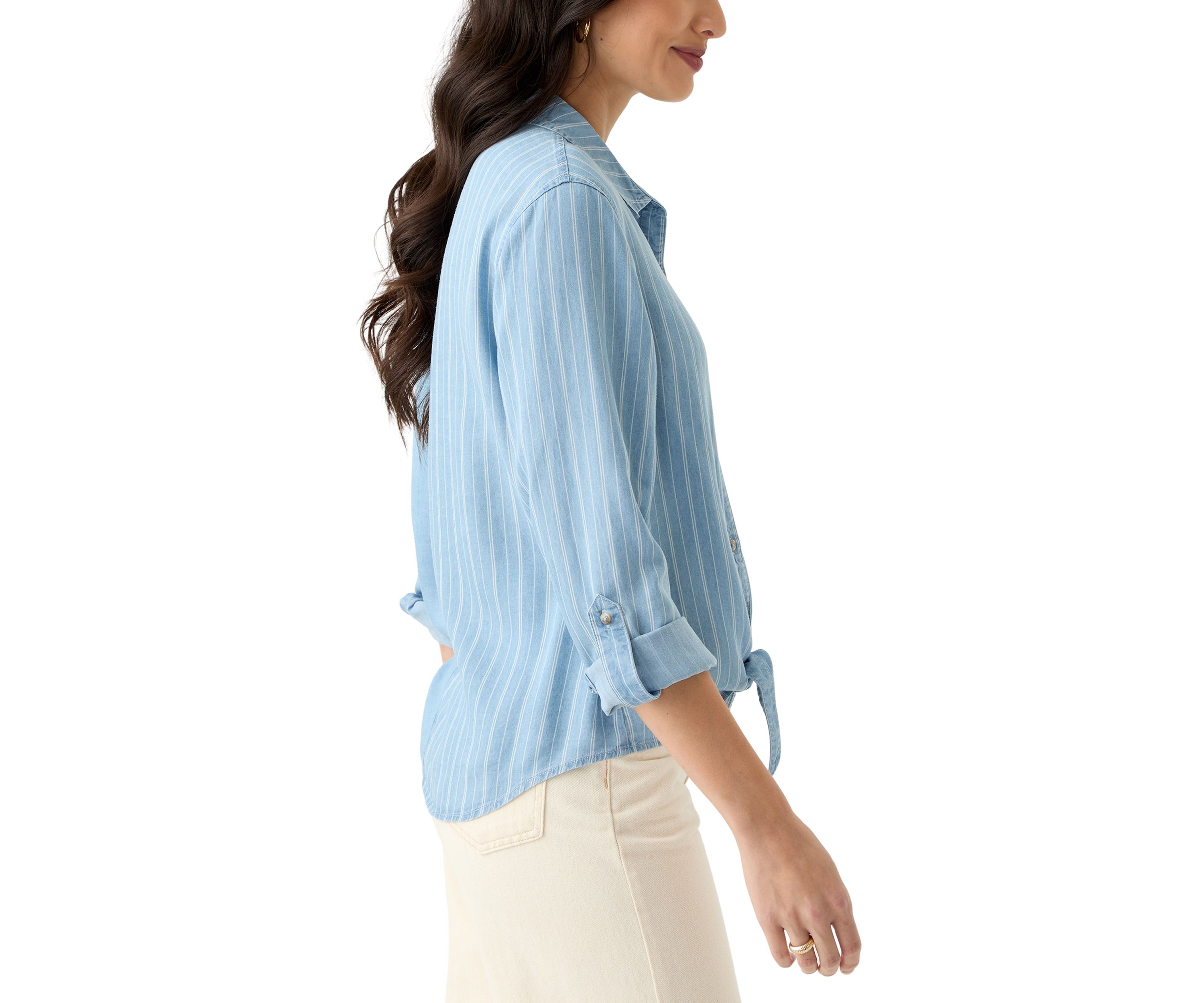Womens Long Sleeve Tie Front Top