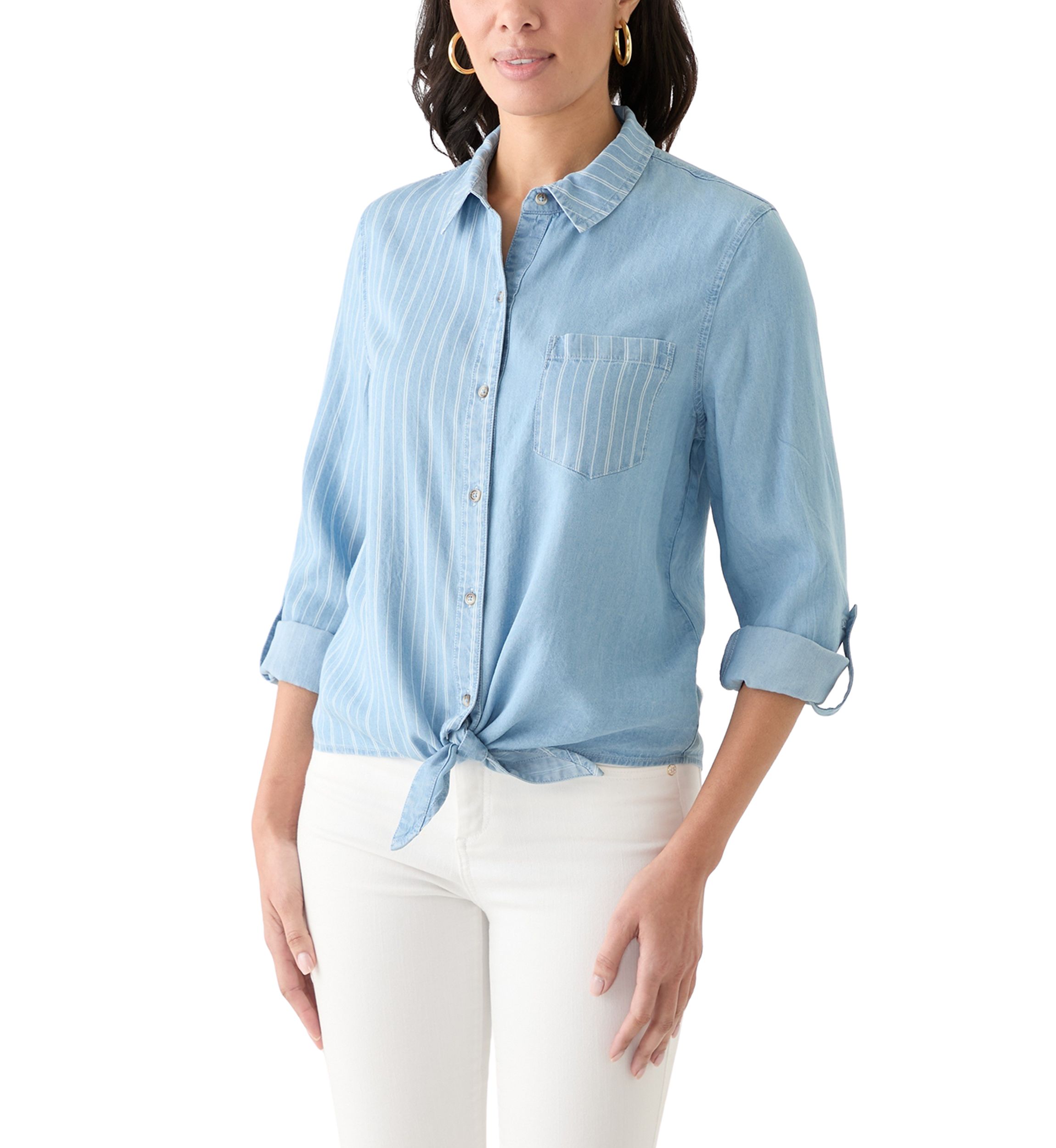 Womens Long Sleeve Tie Front Top