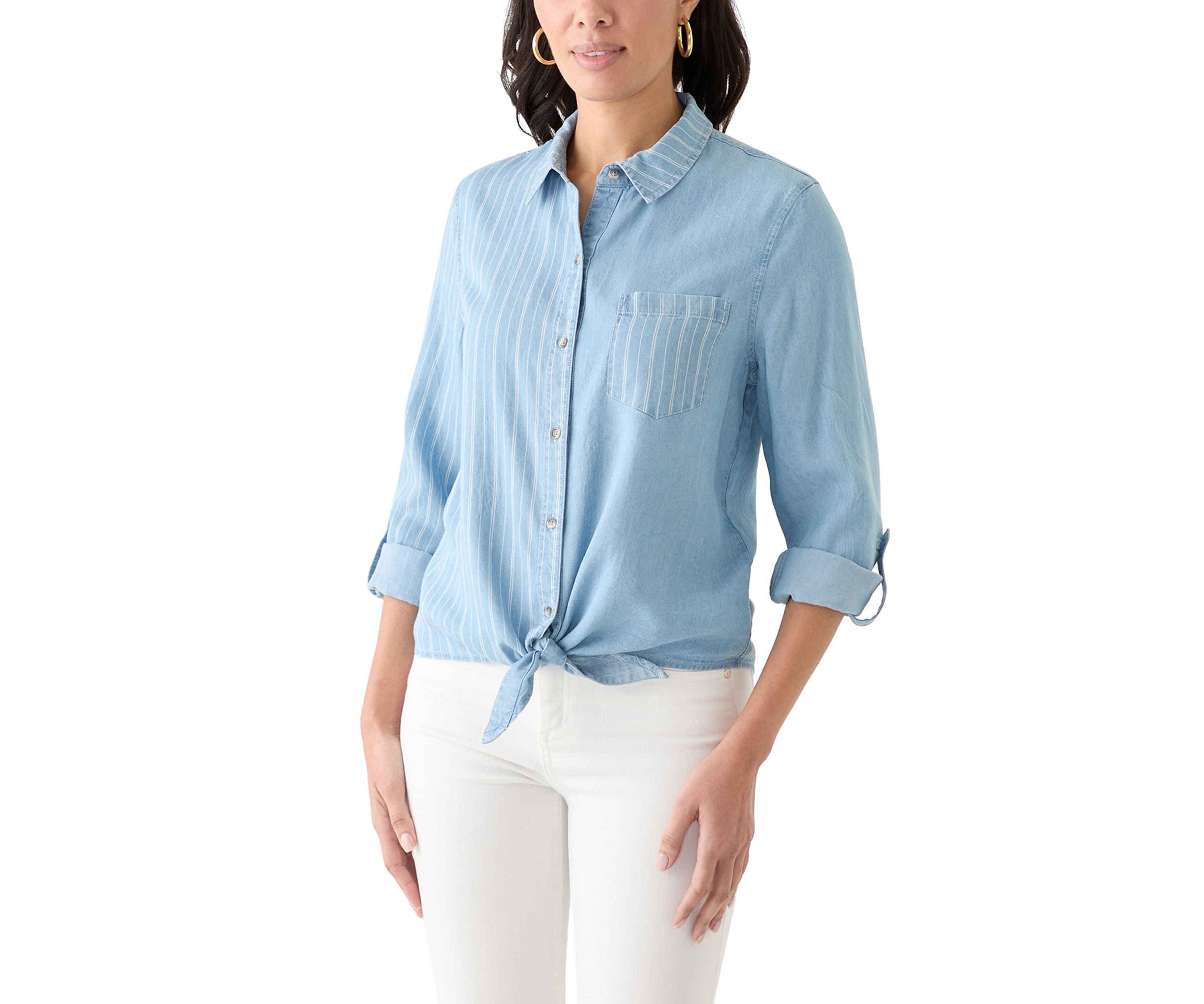 Womens Long Sleeve Tie Front Top