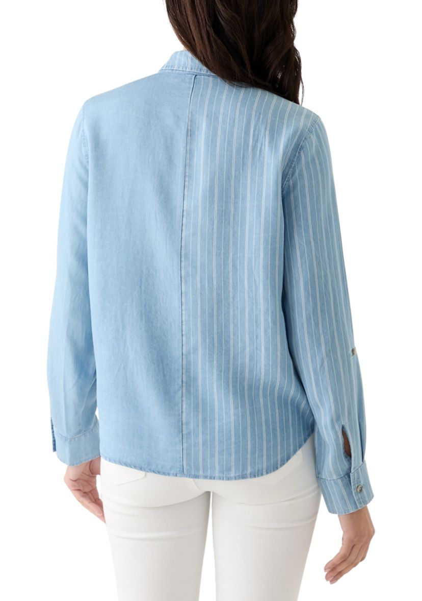 Womens Long Sleeve Tie Front Top
