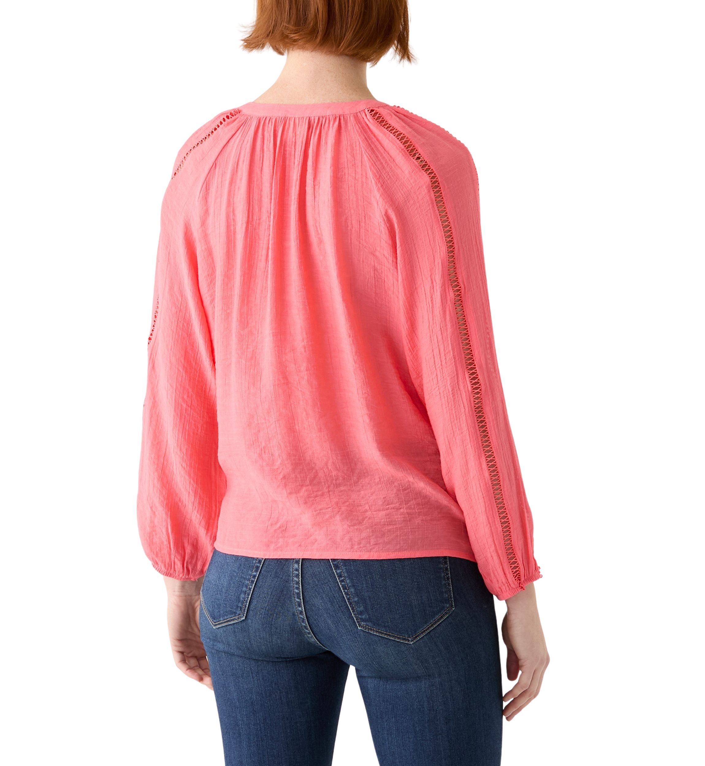Petite Inset Trim Peasant Top