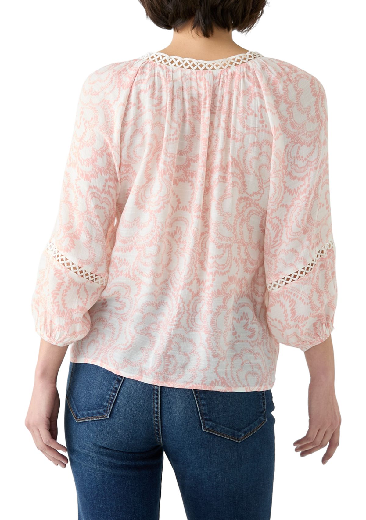 Petite Inset Trim Square Neck Top