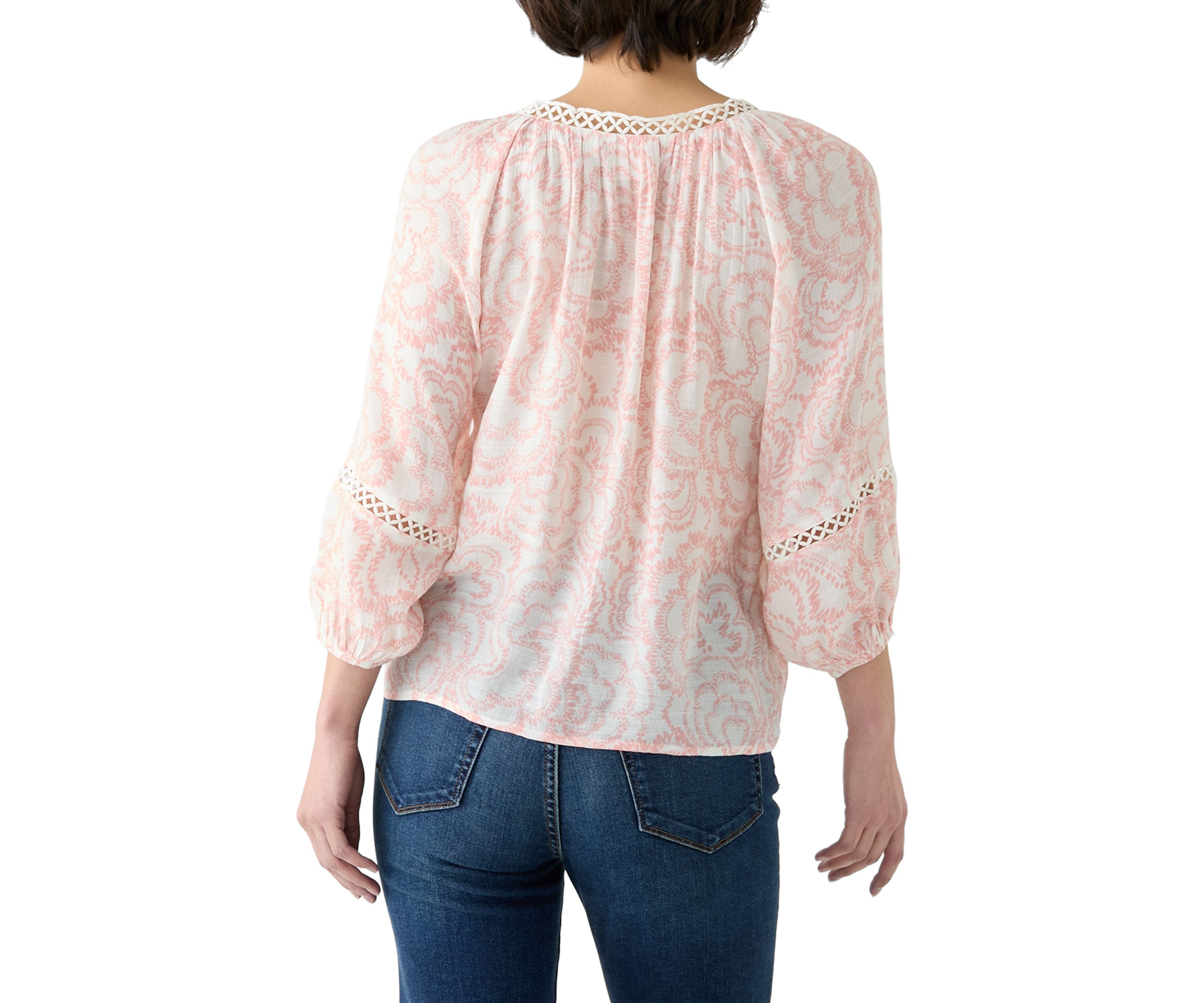 Petite Inset Trim Square Neck Top