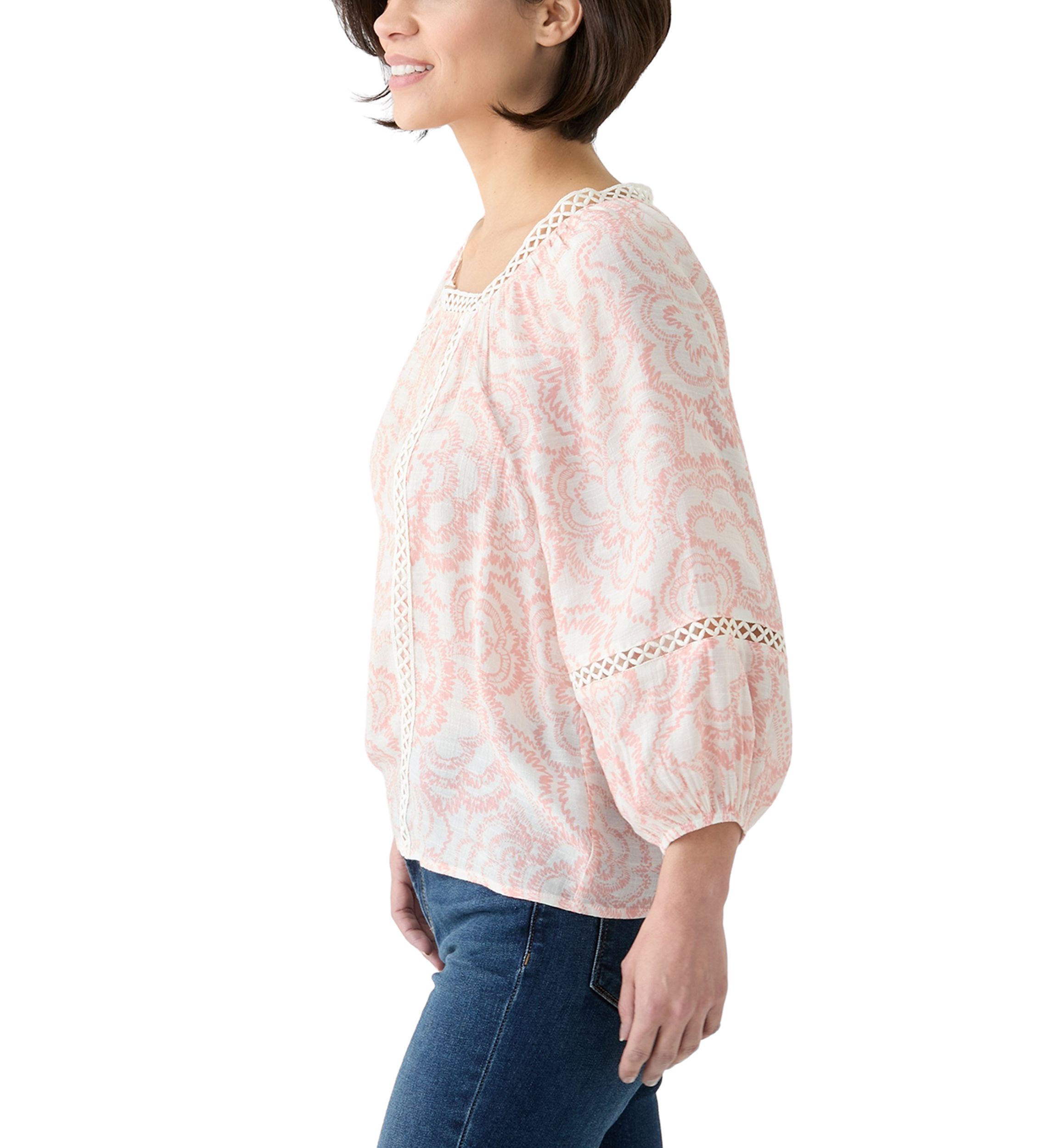 Petite Inset Trim Square Neck Top