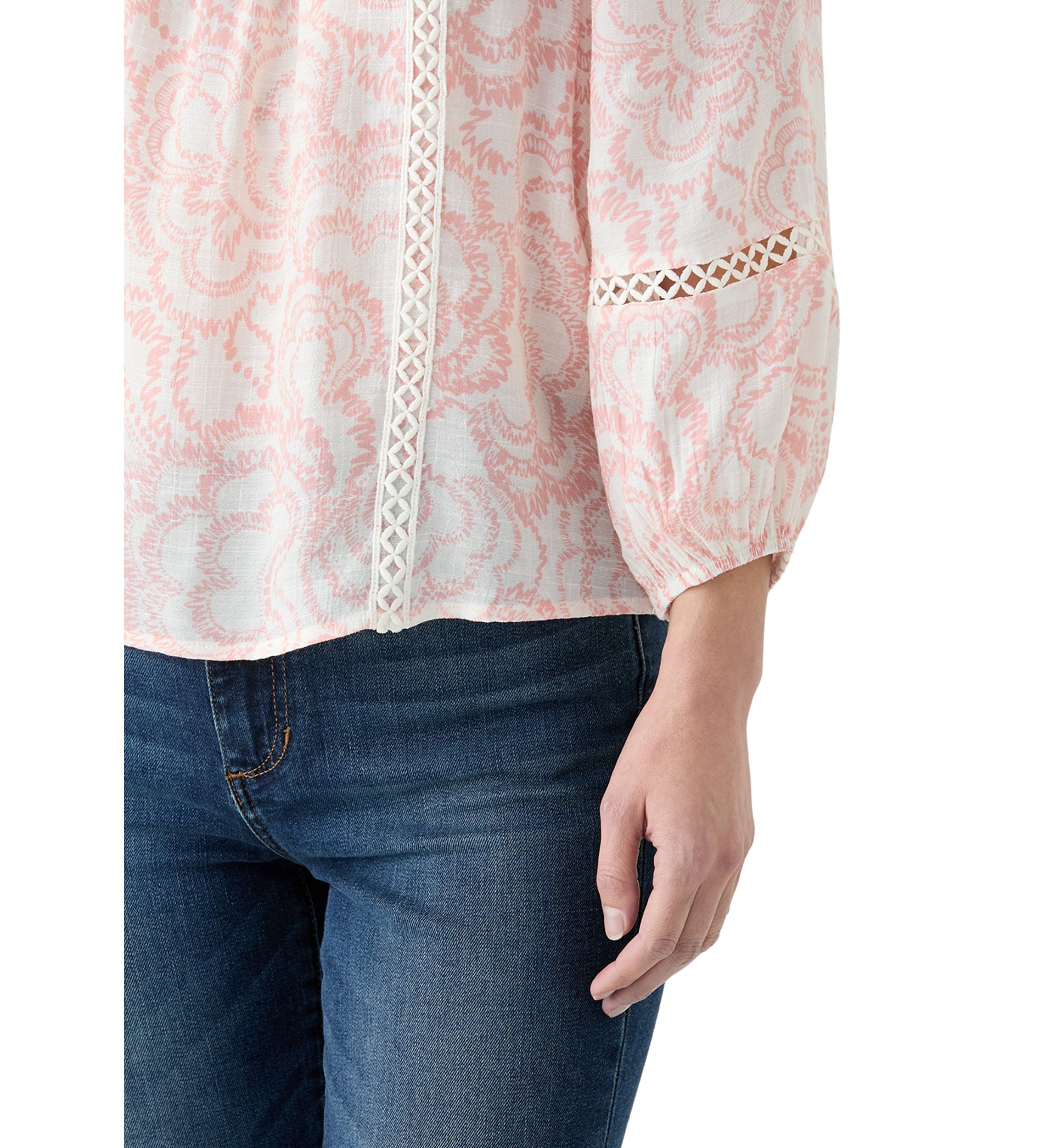 Petite Inset Trim Square Neck Top