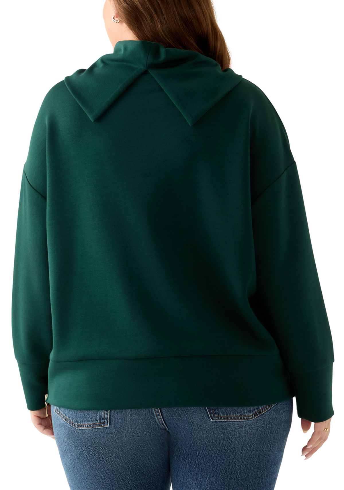 Plus Size Freeflow Cowl Neck Sweater with Zippers